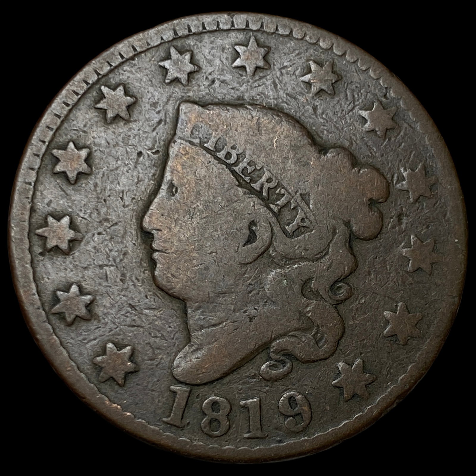 1819 Large Cent NICELY CIRCULATED (1 of 2)