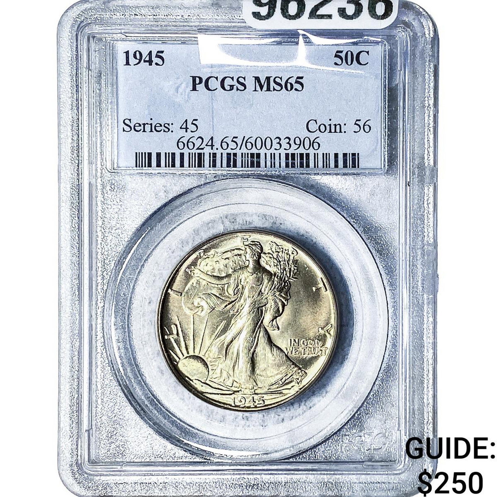 1945 Walking Liberty Half Dollar PCGS MS65: 1945 Walking Liberty Half Dollar PCGS MS65
