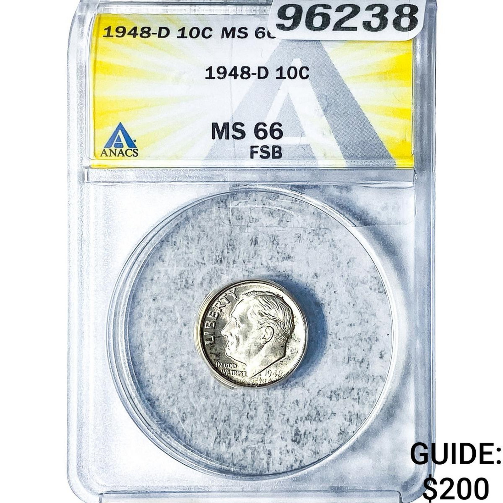 1948-D Roosevelt Dime ANACS MS66 FSB (1 of 2)