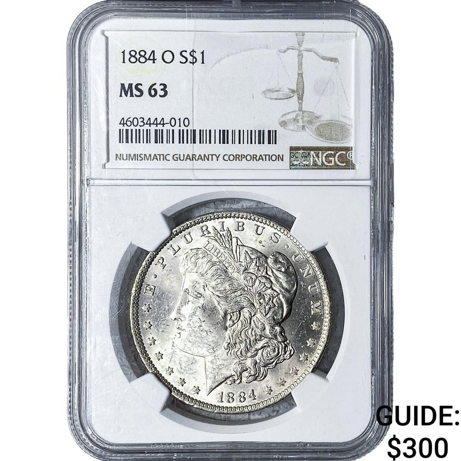 1884-O Morgan Silver Dollar NGC MS63: 1884-O Morgan Silver Dollar NGC MS63