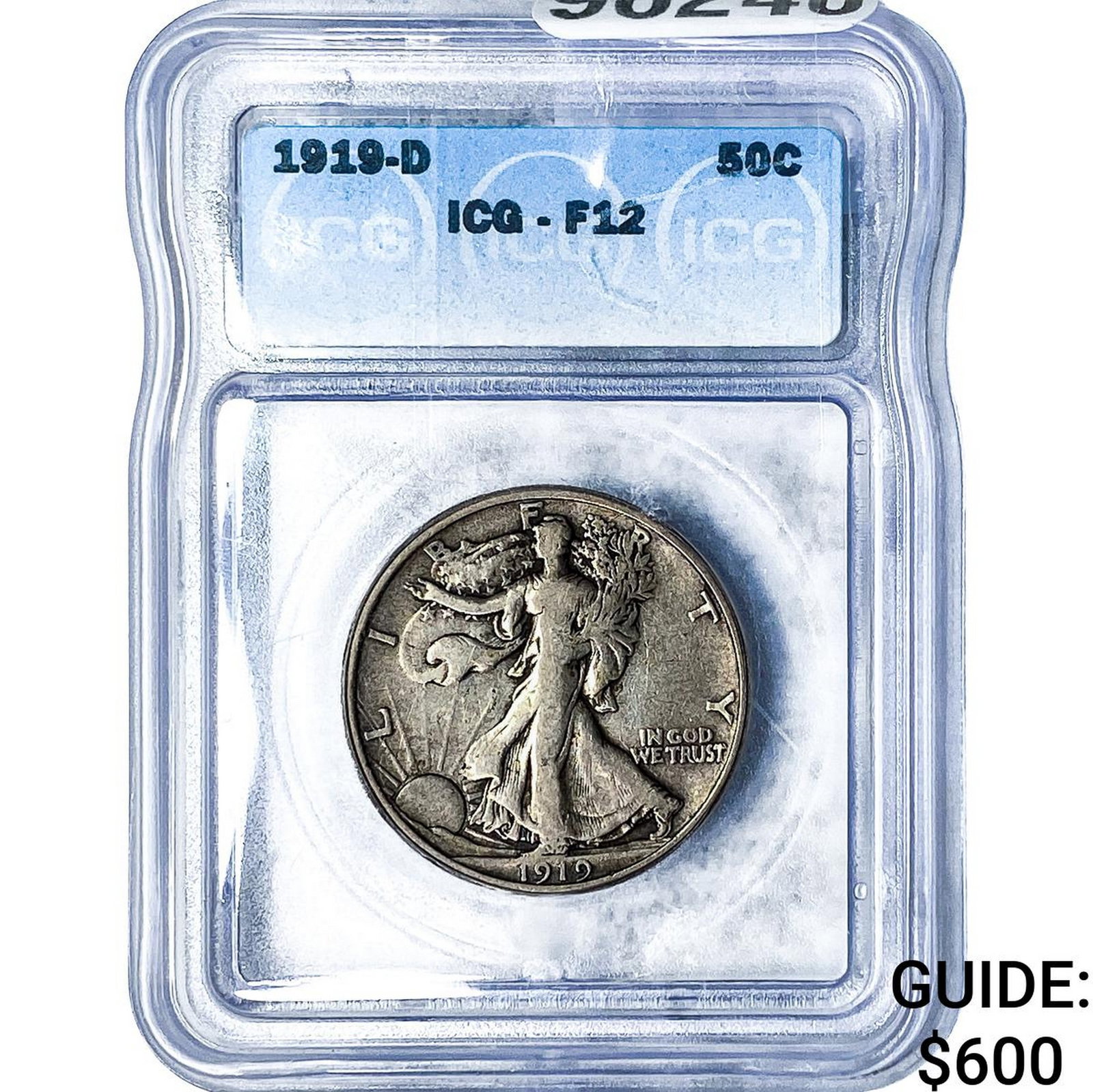 1919-D Walking Liberty Half Dollar ICG F12: 1919-D Walking Liberty Half Dollar ICG F12