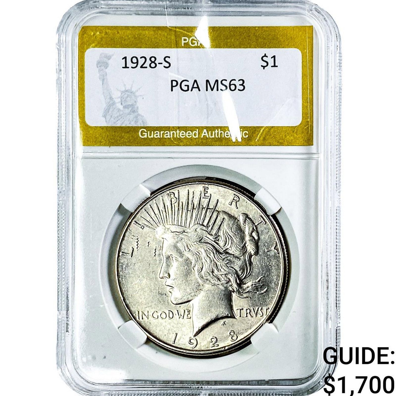 1928-S Silver Peace Dollar PGA MS63 (1 of 2)