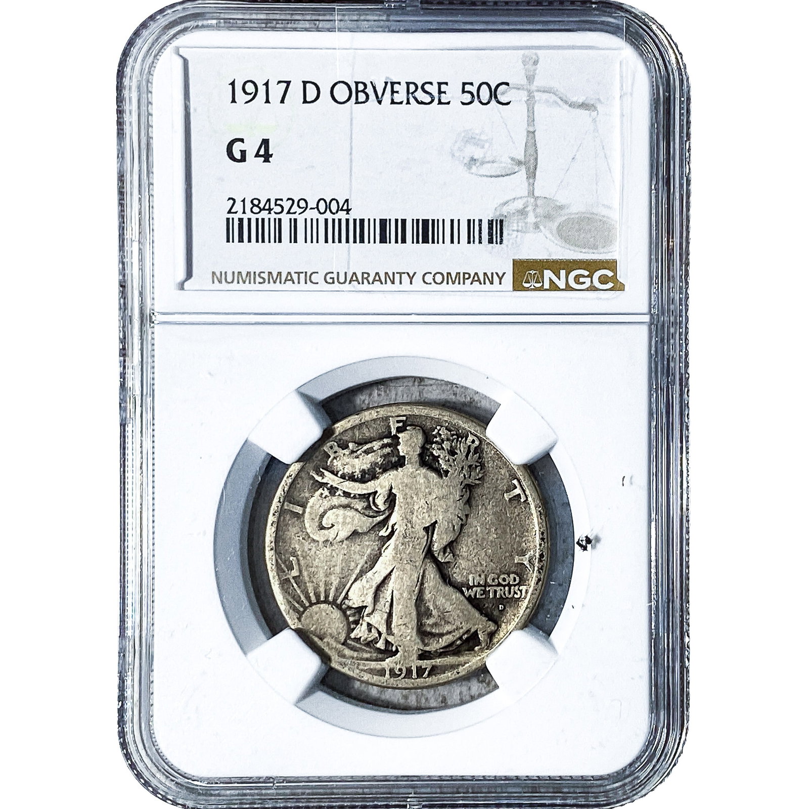 1917-D Walking Liberty Half Dollar NGC G4: 1917-D Walking Liberty Half Dollar NGC G4