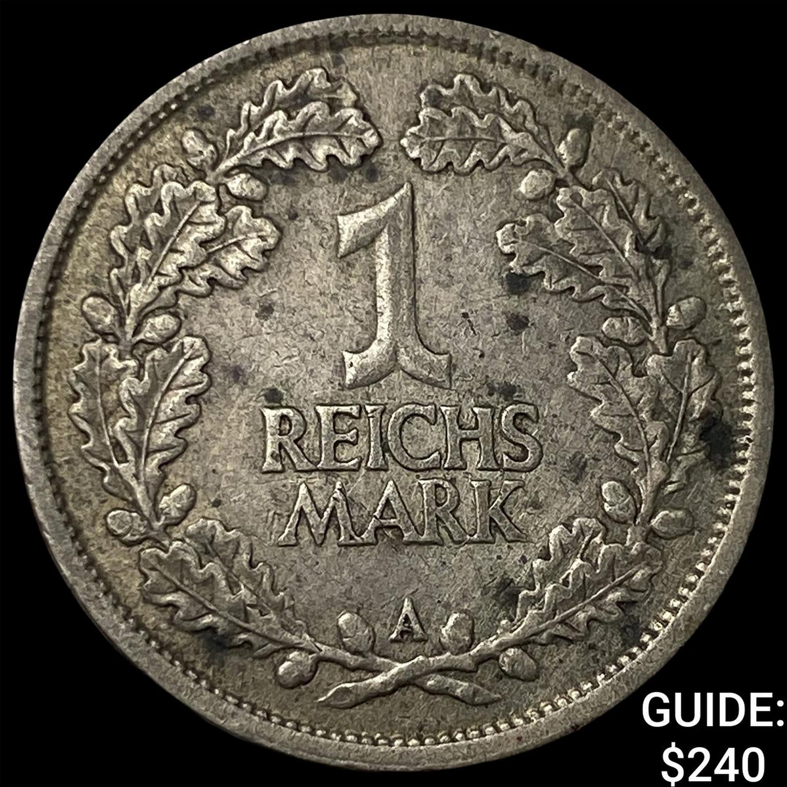 1925A Germany Silver 1 Reichsmark: 1925A Germany Silver 1 Reichsmark