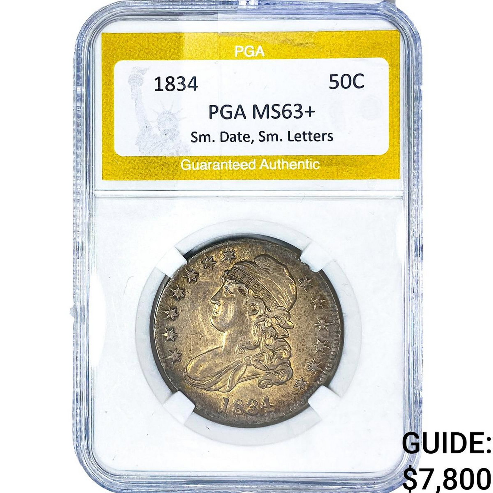 1834 Capped Bust Half Dollar PGA MS63+ (1 of 2)