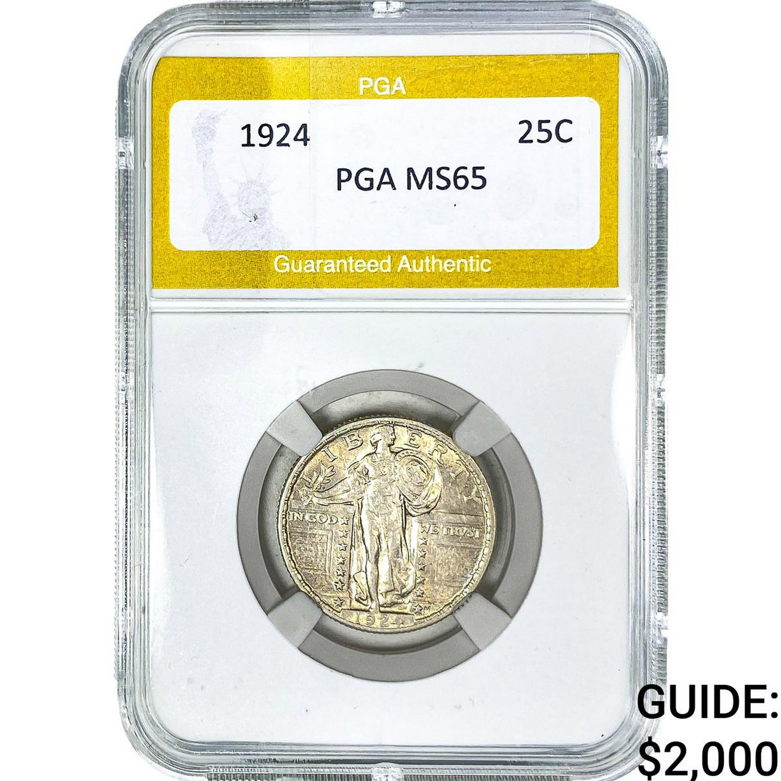 1924 Standing Liberty Quarter PGA MS65: 1924 Standing Liberty Quarter PGA MS65