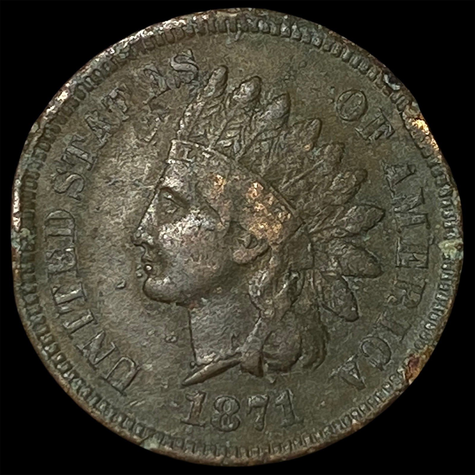 1871 Indian Head Cent NICELY CIRCULATED: 1871 Indian Head Cent NICELY CIRCULATED