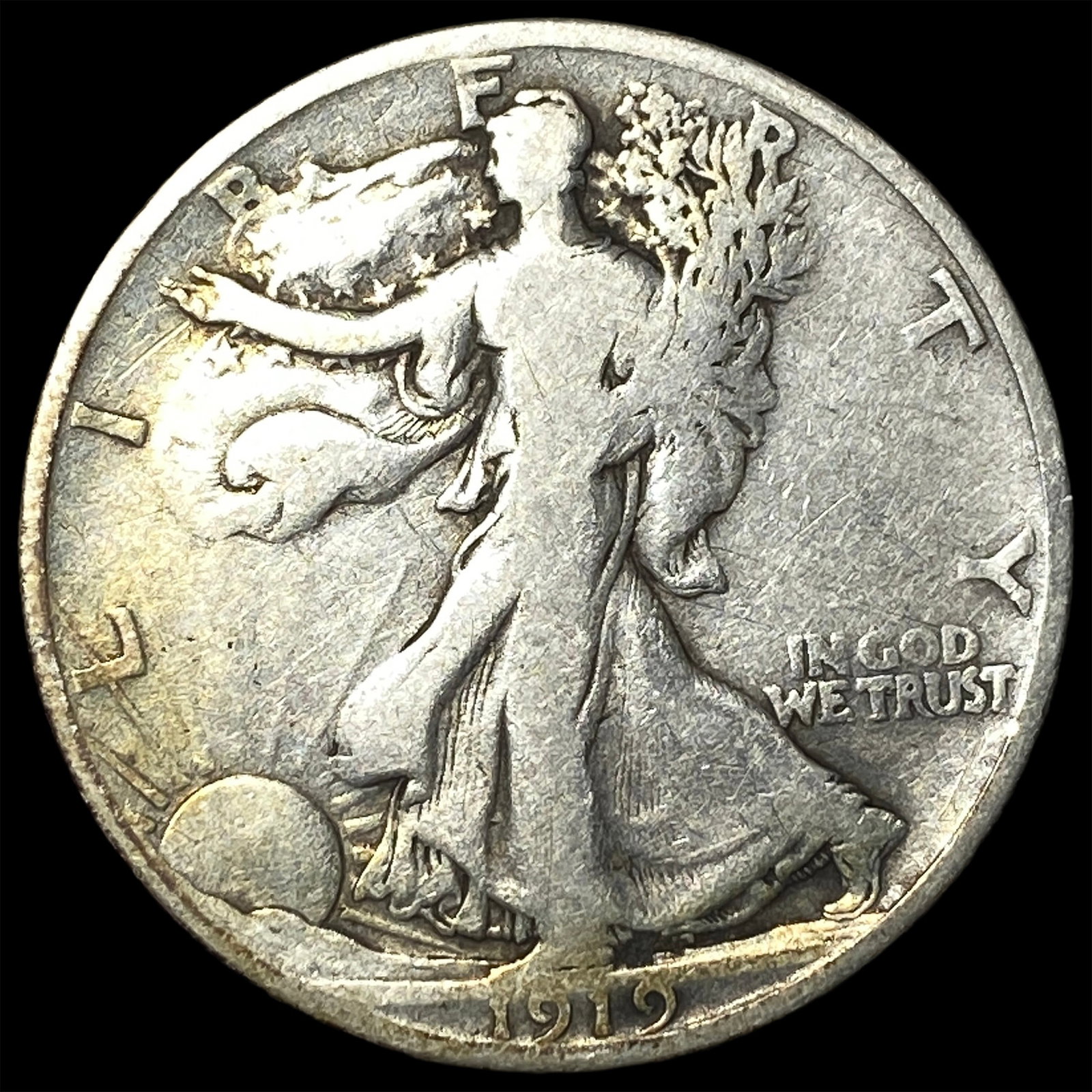 1919-D Silver Walking Liberty Half Dollar LIGHTLY CIRCULATED: 1919-D Silver Walking Liberty Half Dollar LIGHTLY CIRCULATED
