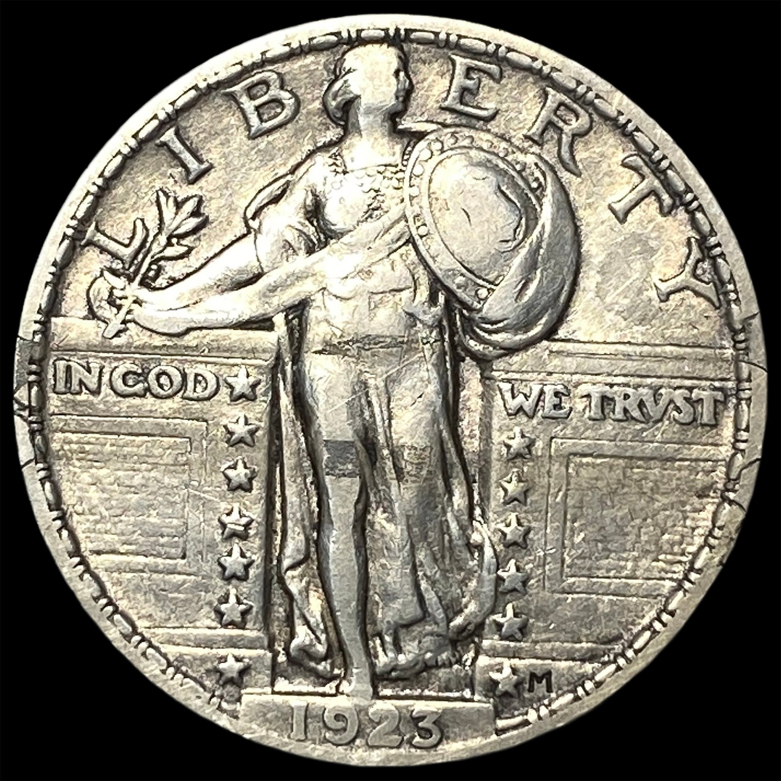 1923-S Silver Standing Liberty Quarter NEARLY UNCIRCULATED: 1923-S Silver Standing Liberty Quarter NEARLY UNCIRCULATED
