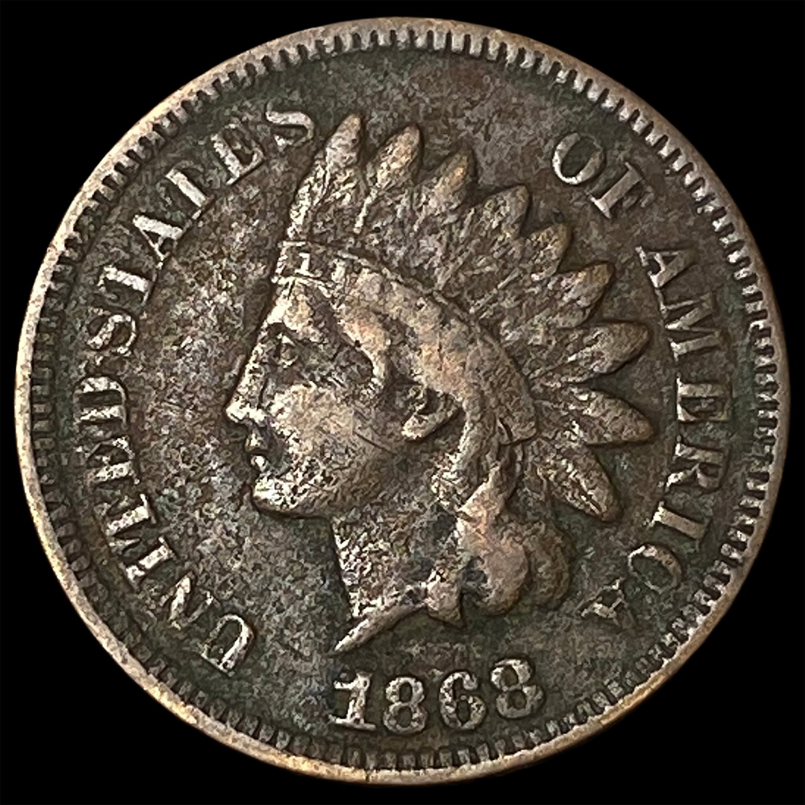 1868 Indian Head Cent LIGHTLY CIRCULATED (1 of 2)