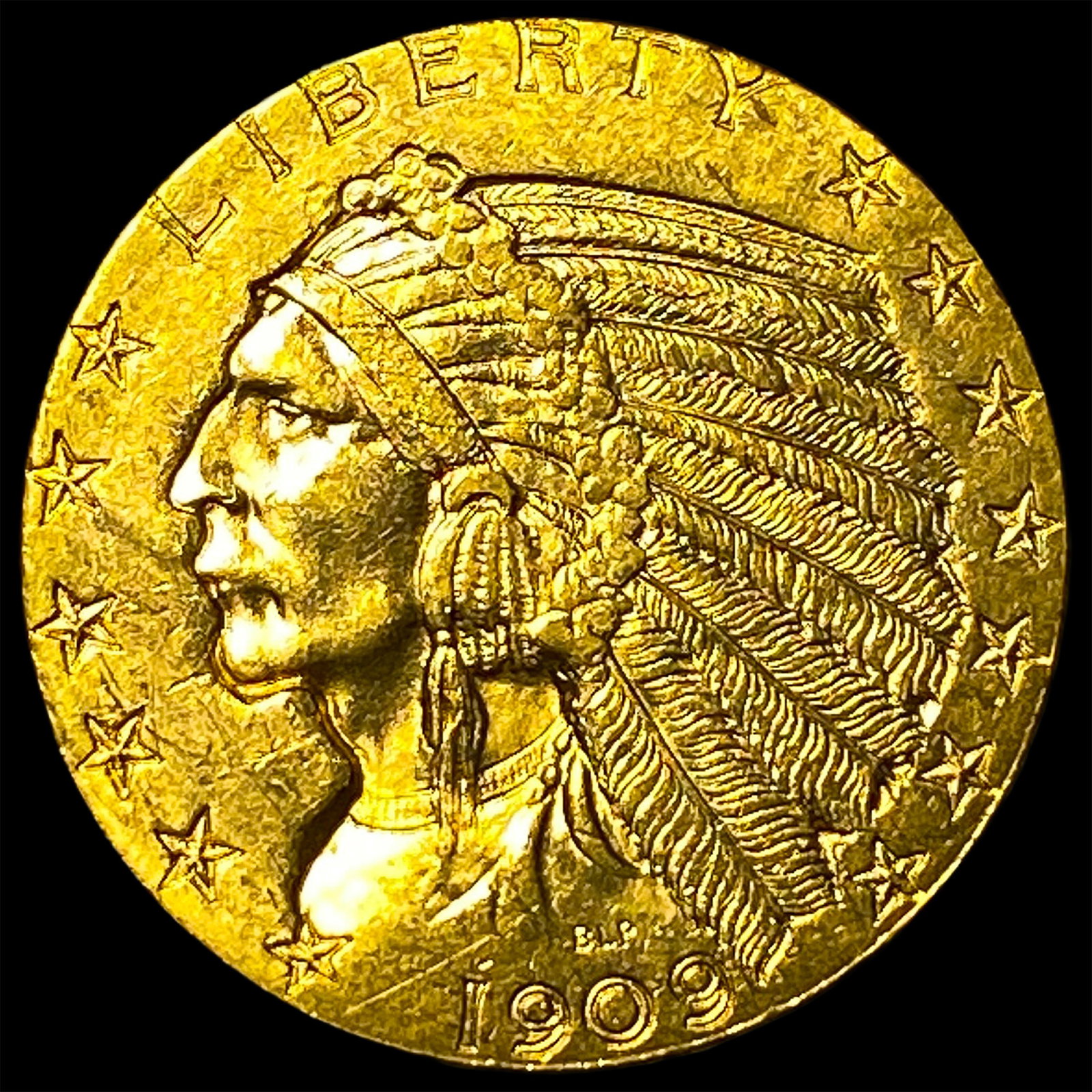 1909 Indian Head $5 Gold Half Eagle UNCIRCULATED: 1909 Indian Head $5 Gold Half Eagle UNCIRCULATED