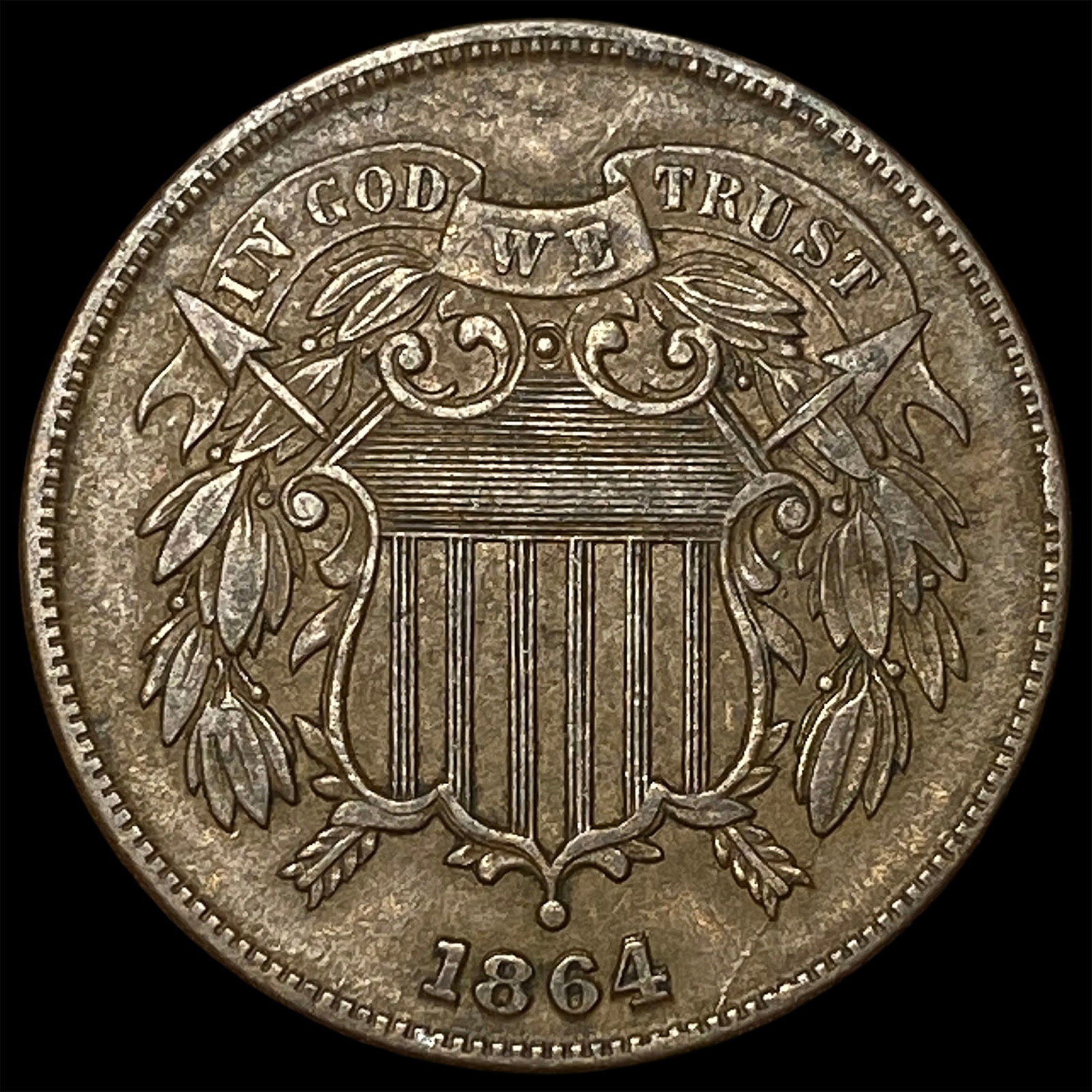 1864 Two-Cent Piece NEARLY UNCIRCULATED (1 of 2)