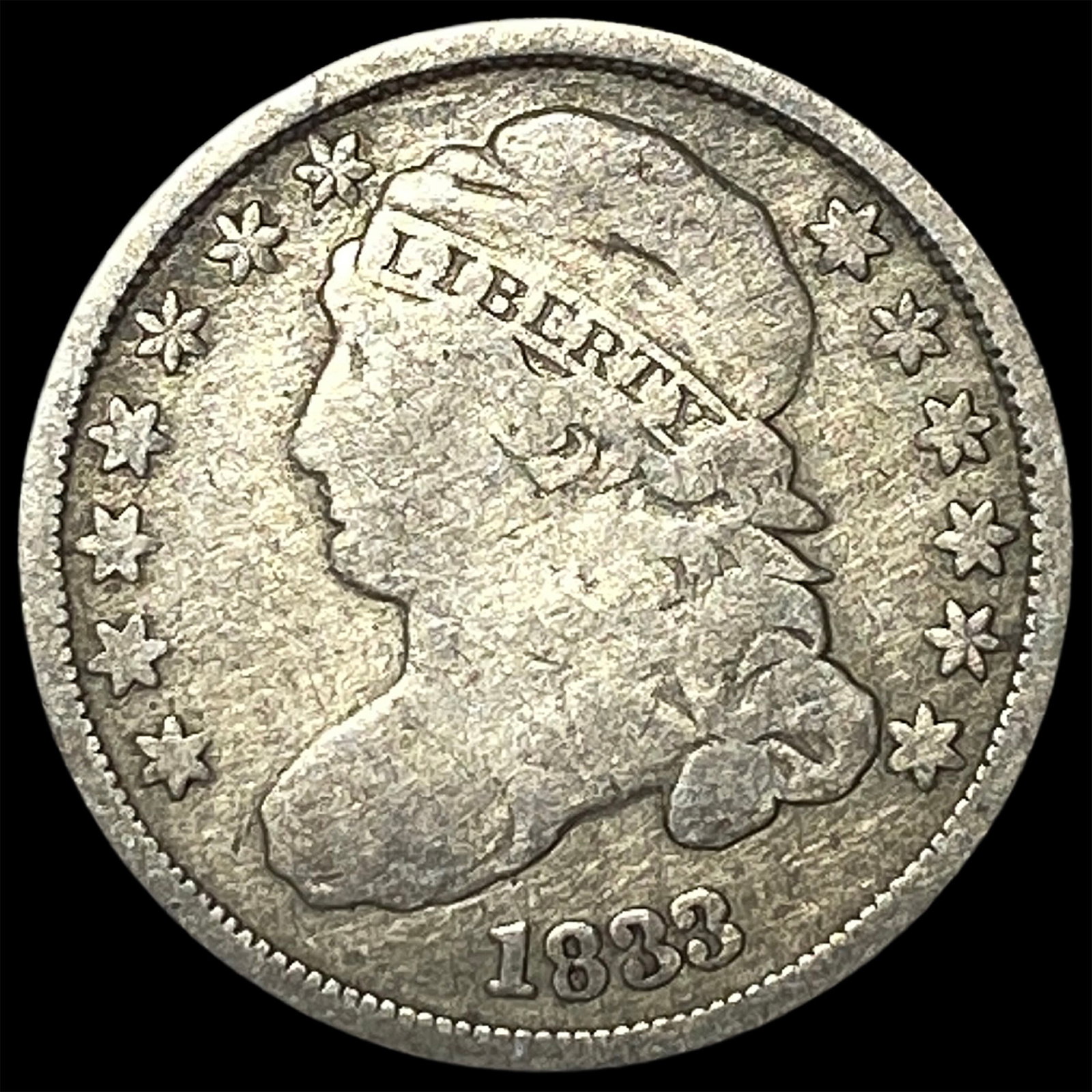 1833 Capped Bust Silver Half Dime LIGHTLY CIRCULATED (1 of 2)
