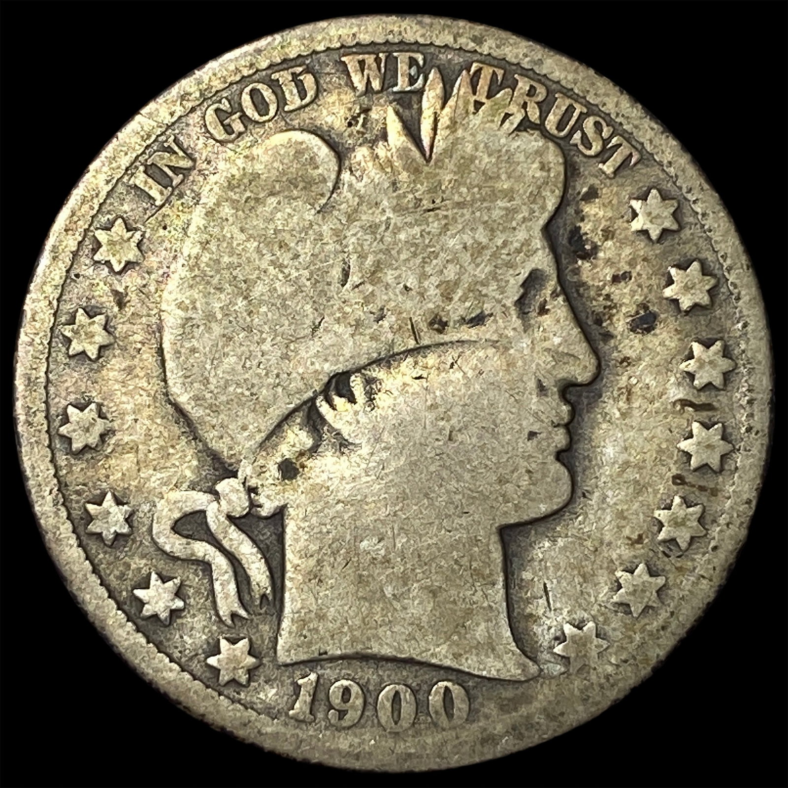1900-O Silver Barber Half Dollar NICELY CIRCULATED: 1900-O Silver Barber Half Dollar NICELY CIRCULATED