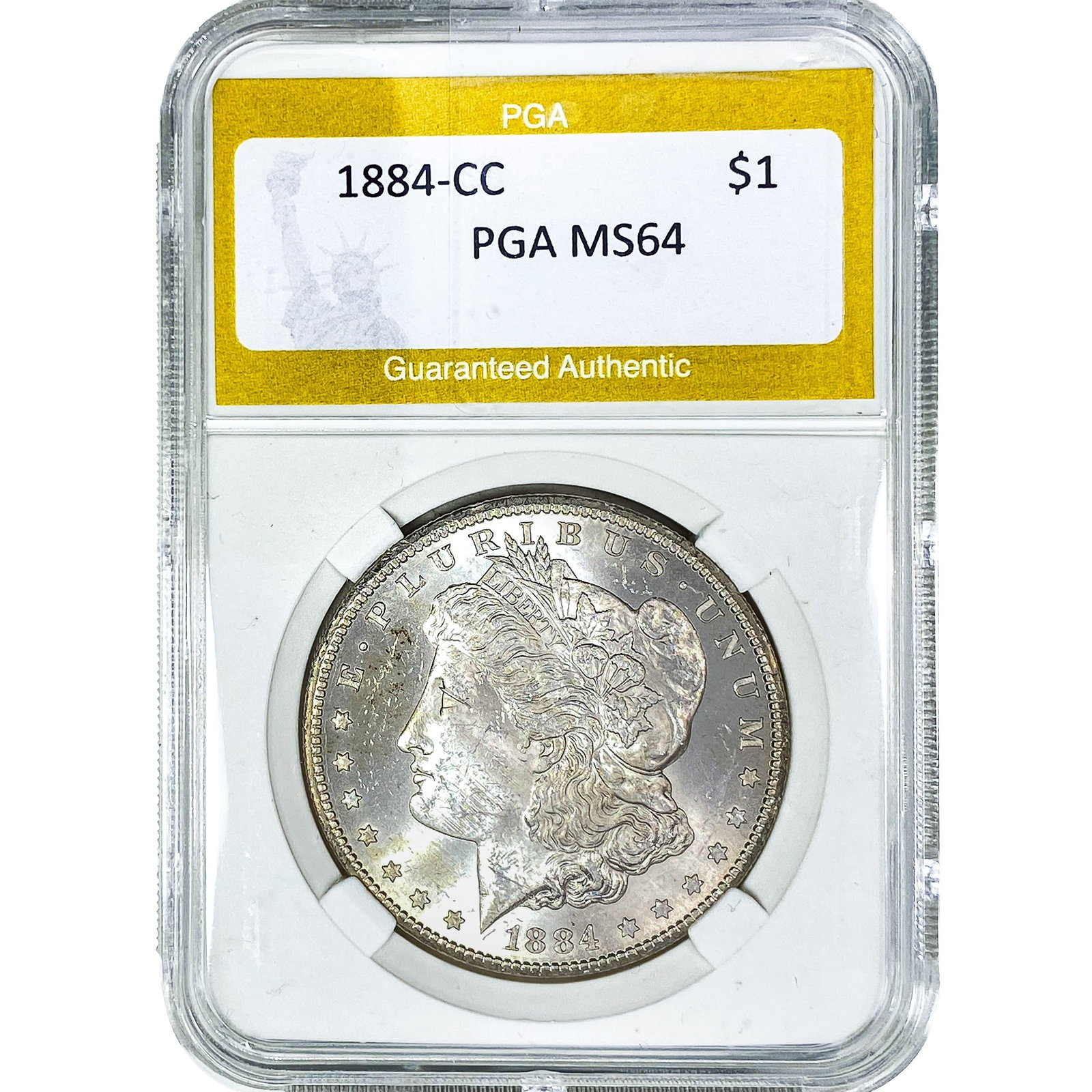 1884-CC Morgan Silver Dollar PGA MS64: 1884-CC Morgan Silver Dollar PGA MS64
