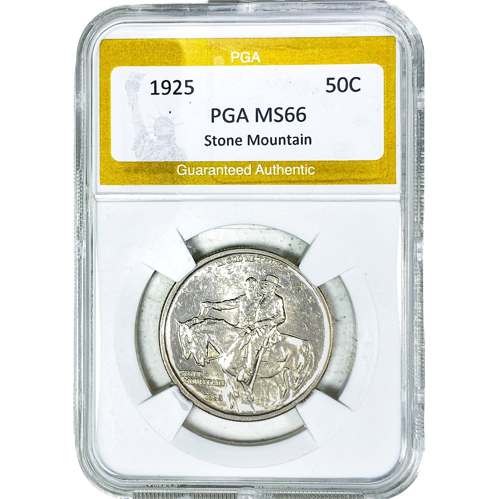 1925 Stone Mountain Half Dollar PGA MS66: 1925 Stone Mountain Half Dollar PGA MS66