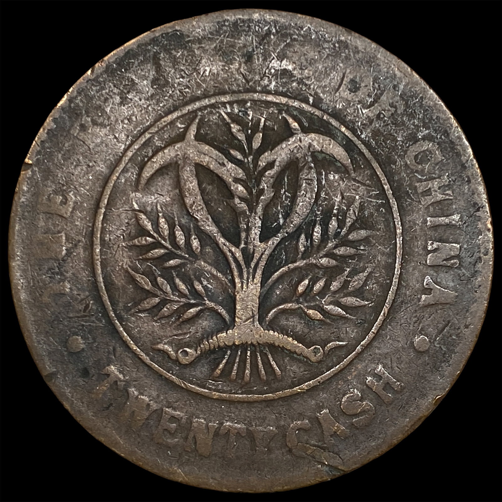 1919 Chins Hunsm Brass 20 Cash: 1919 Chins Hunsm Brass 20 Cash