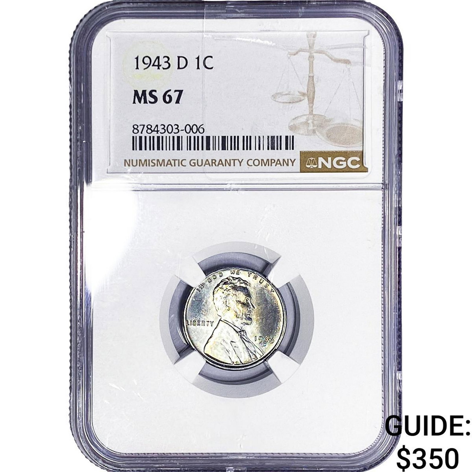 1943-D Wheat Cent NGC MS67: 1943-D Wheat Cent NGC MS67