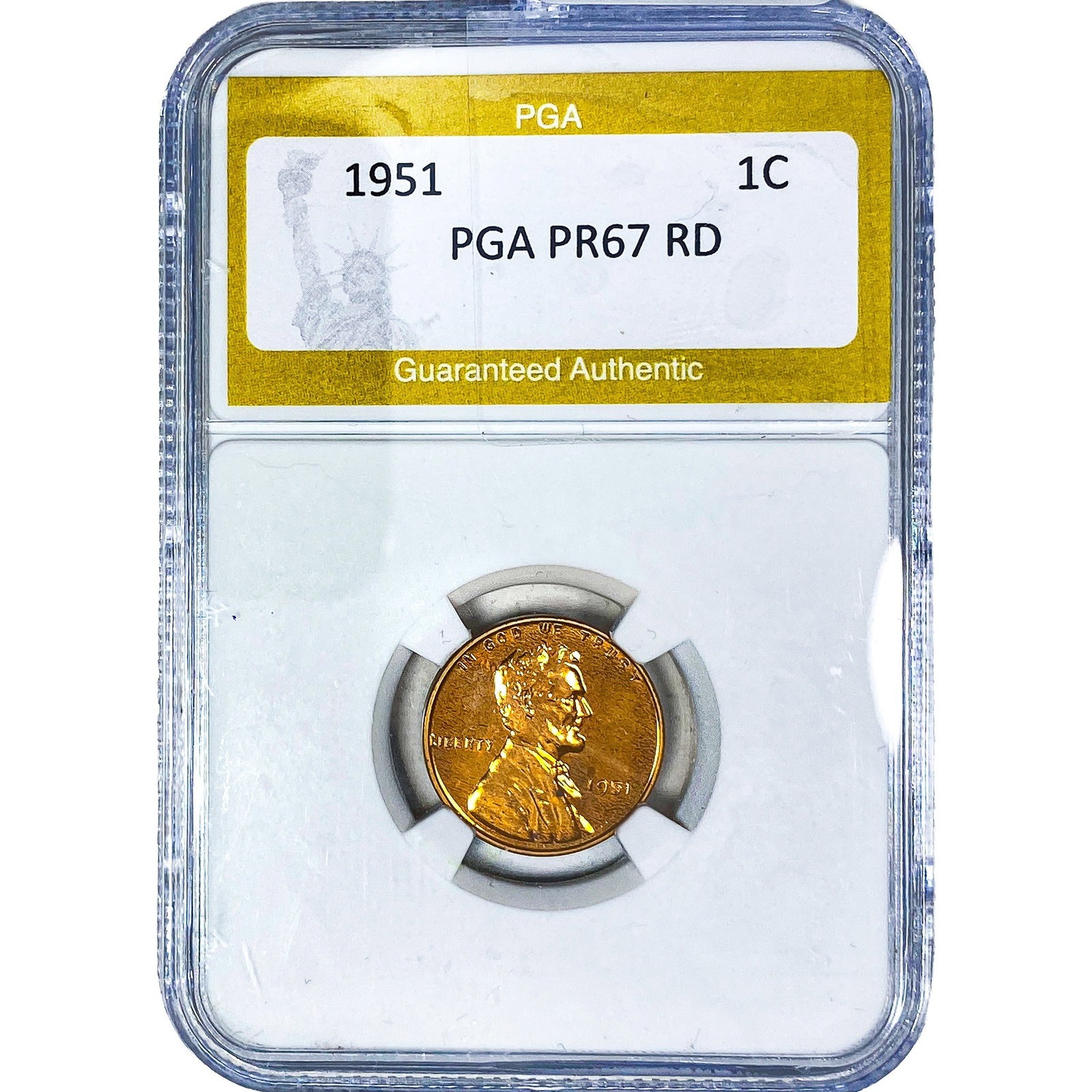 1951 Wheat Cent PGA MS67 RD: 1951 Wheat Cent PGA MS67 RD