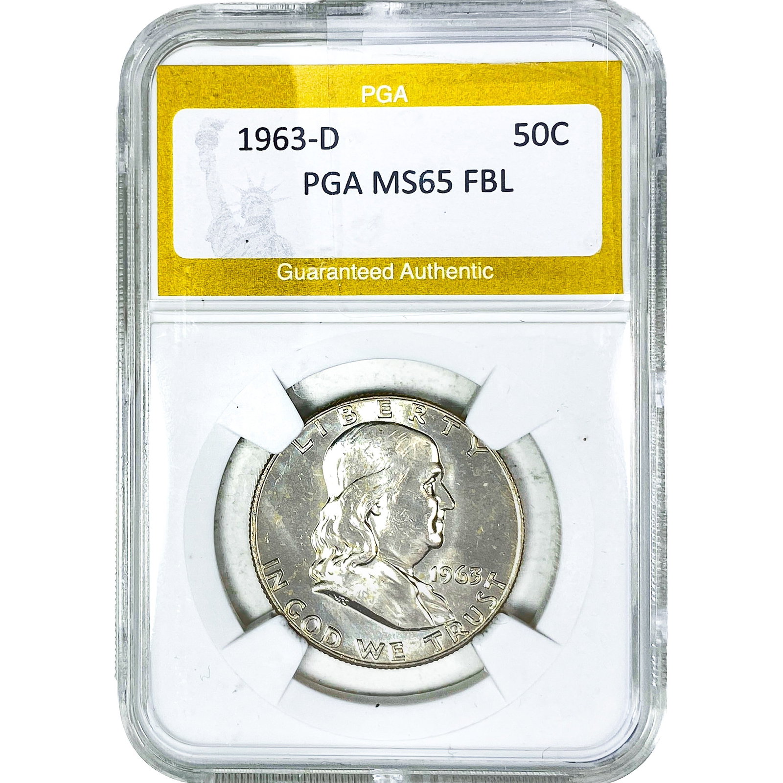 1963-D Franklin Half Dollar PGA MS65 FBL (1 of 2)