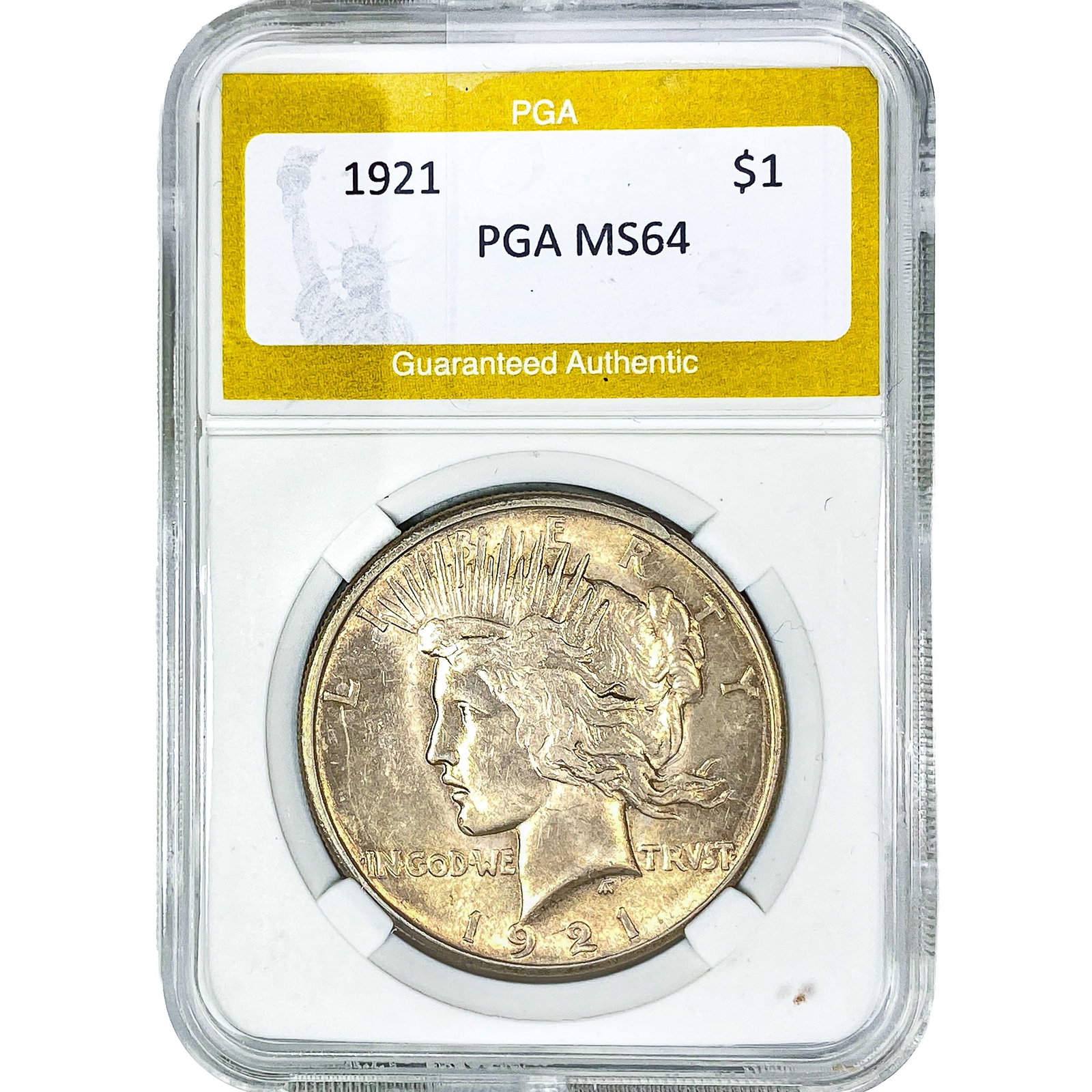 1921 Silver Peace Dollar PGA MS64: 1921 Silver Peace Dollar PGA MS64