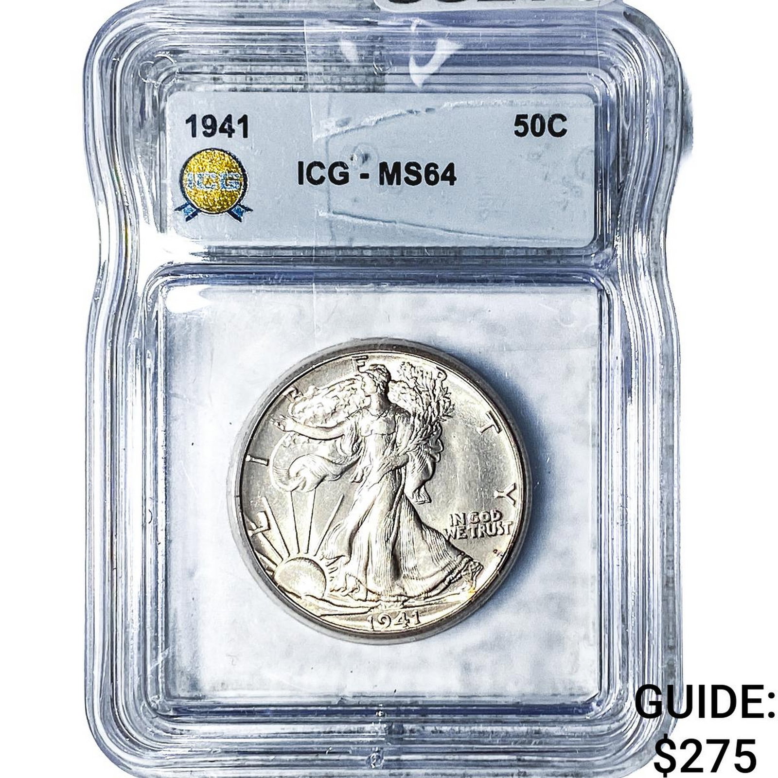 1941 Walking Liberty Half Dollar ICG MS64: 1941 Walking Liberty Half Dollar ICG MS64