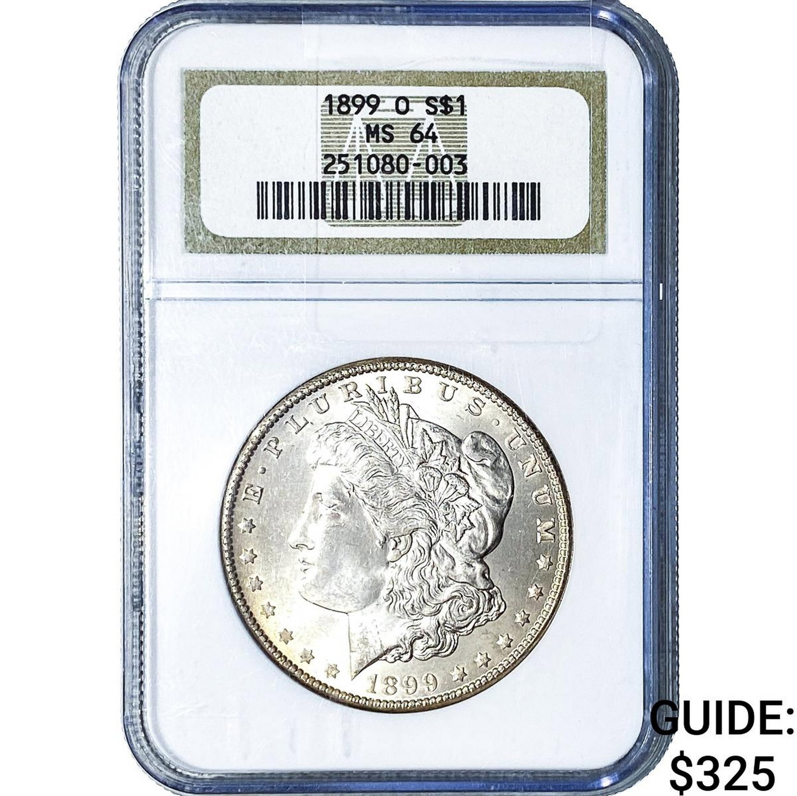 1899-O Morgan Silver Dollar NGC MS64: 1899-O Morgan Silver Dollar NGC MS64