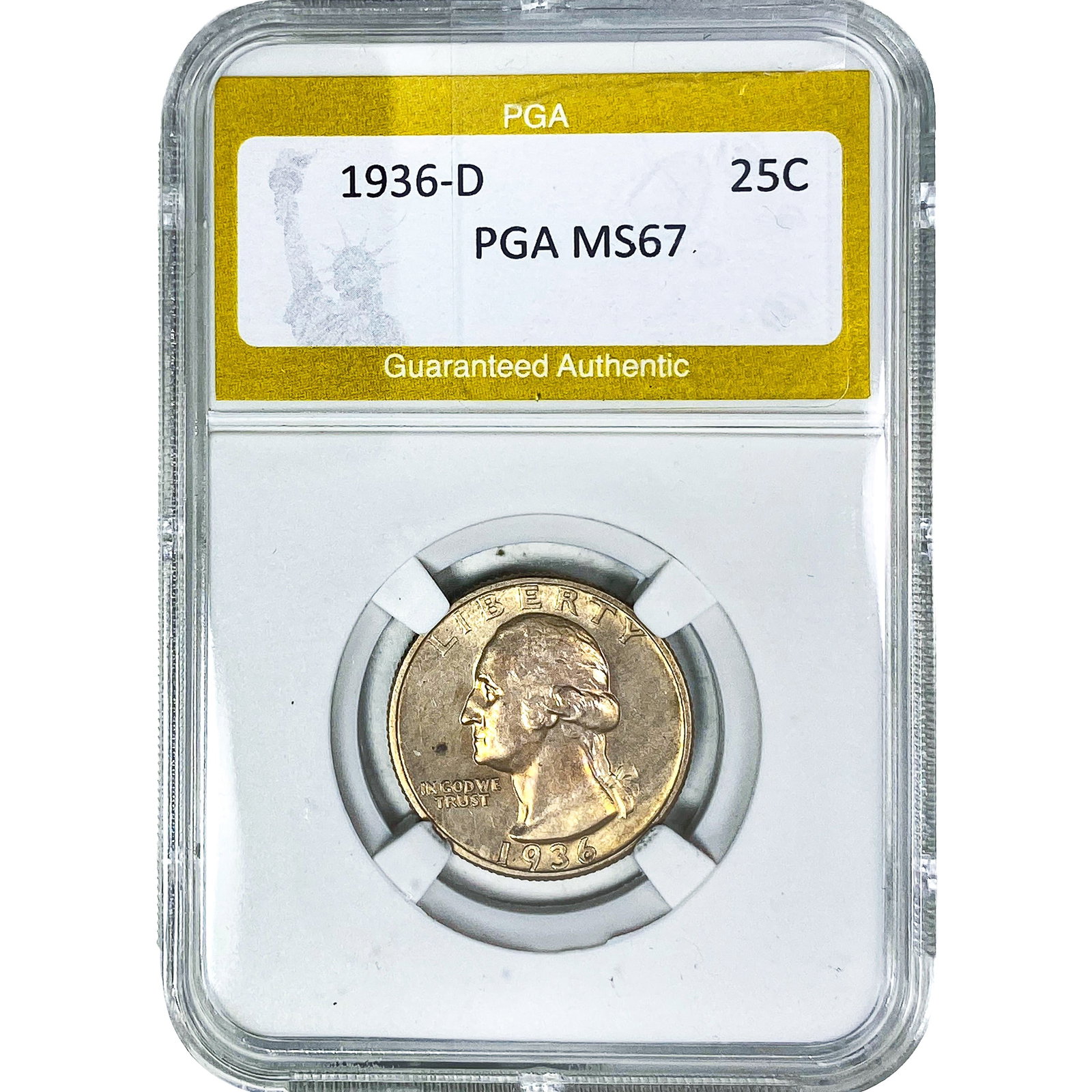 1936-D Washington Silver Quarter PGA MS67: 1936-D Washington Silver Quarter PGA MS67