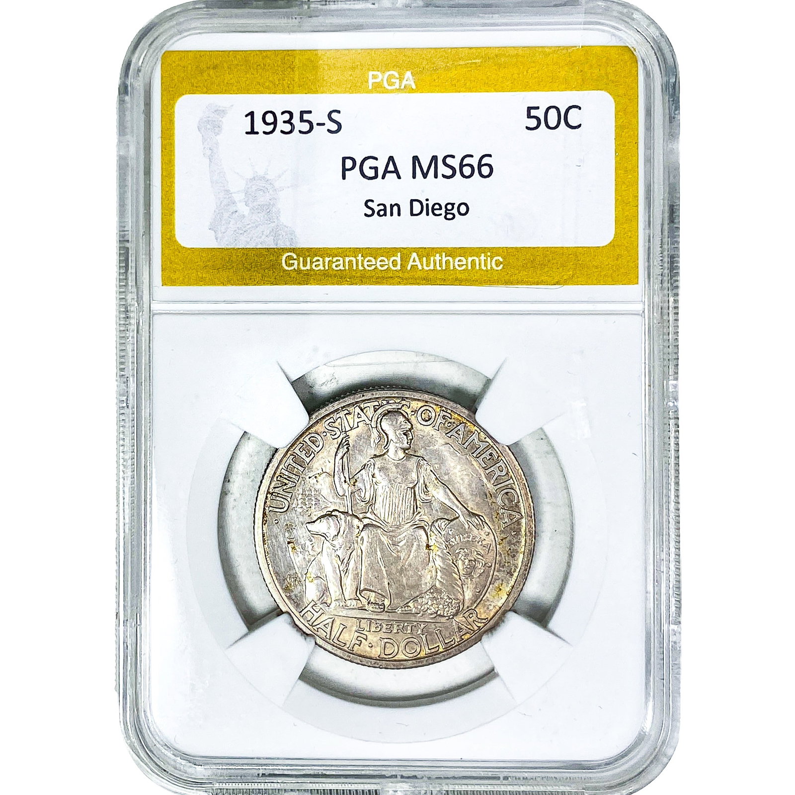 1935-S San Diego Half Dollar PGA MS66: 1935-S San Diego Half Dollar PGA MS66