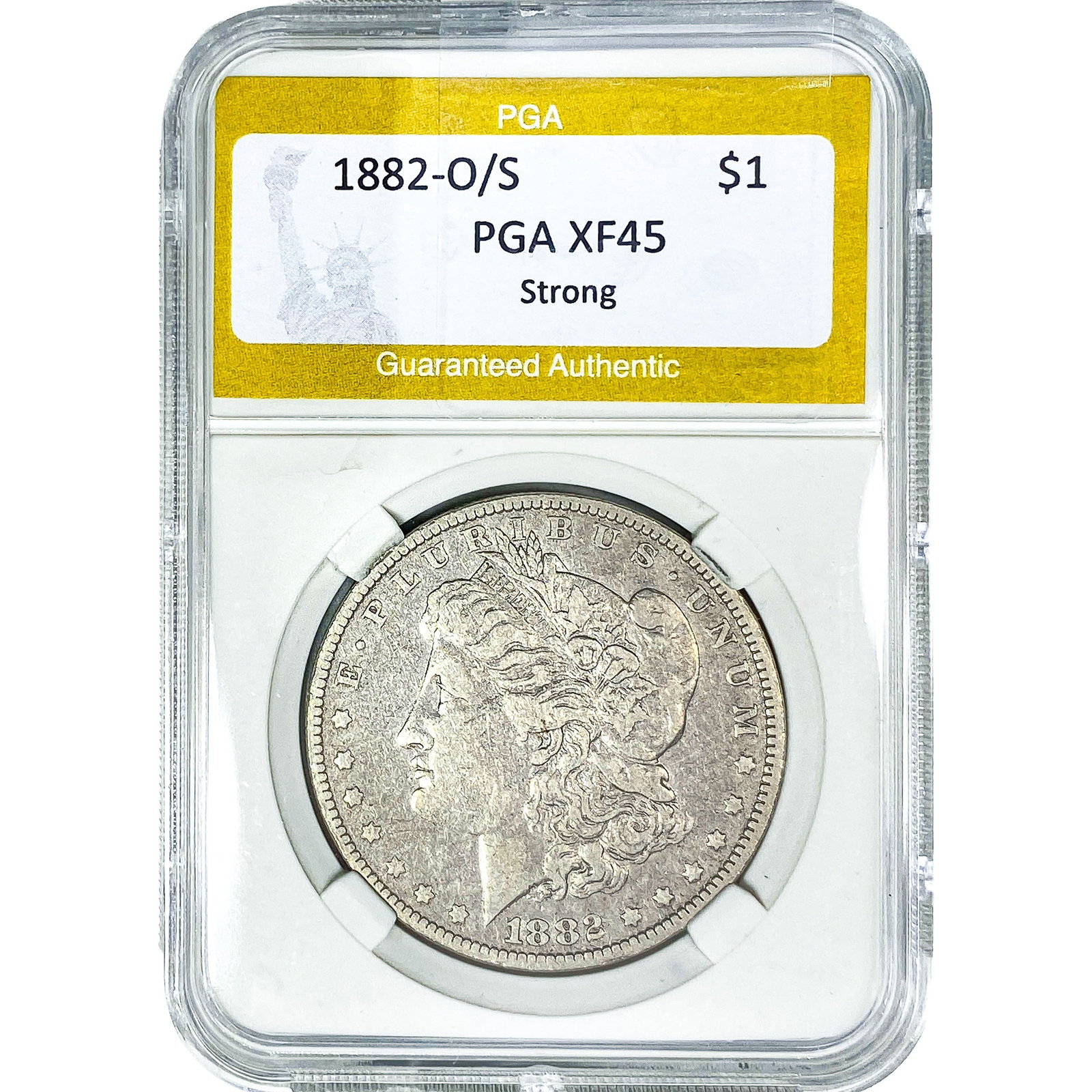 1882-O/S Morgan Silver Dollar PGA XF45 Strong: 1882-O/S Morgan Silver Dollar PGA XF45 Strong