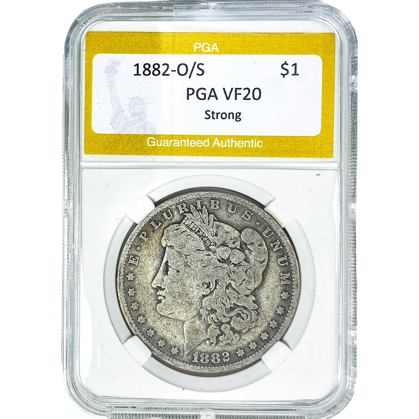 1882-O/S Morgan Silver Dollar PGA VF20 Strong: 1882-O/S Morgan Silver Dollar PGA VF20 Strong