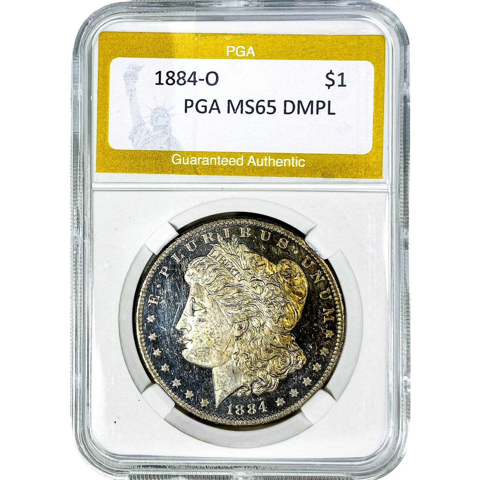 1884-O Morgan Silver Dollar PGA MS65 DMPL: 1884-O Morgan Silver Dollar PGA MS65 DMPL