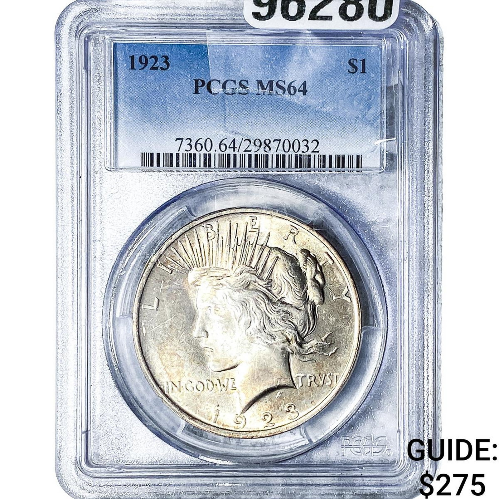 1923 Silver Peace Dollar PCGS MS64: 1923 Silver Peace Dollar PCGS MS64