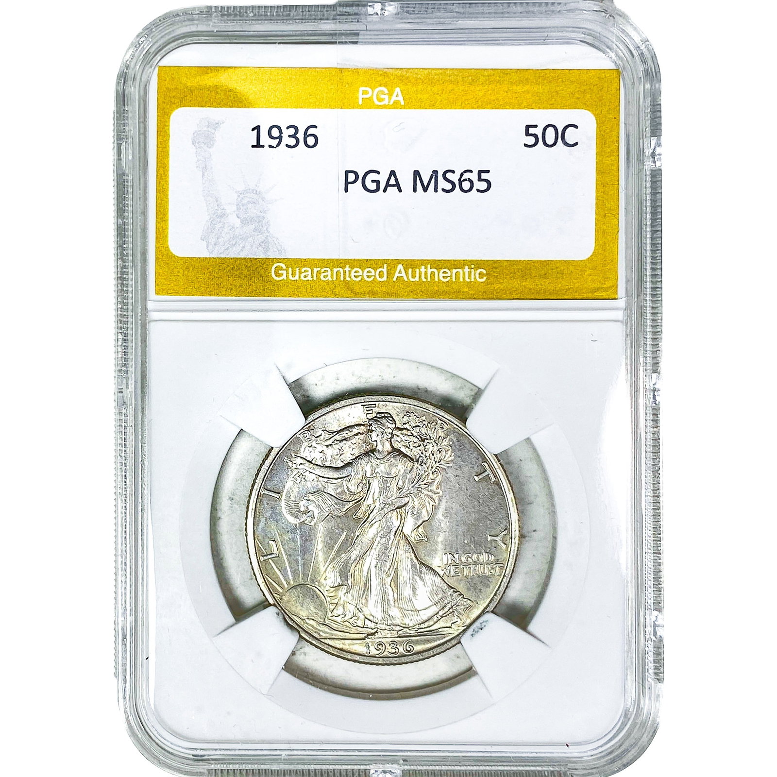 1936 Walking Liberty Half Dollar PGA MS65: 1936 Walking Liberty Half Dollar PGA MS65