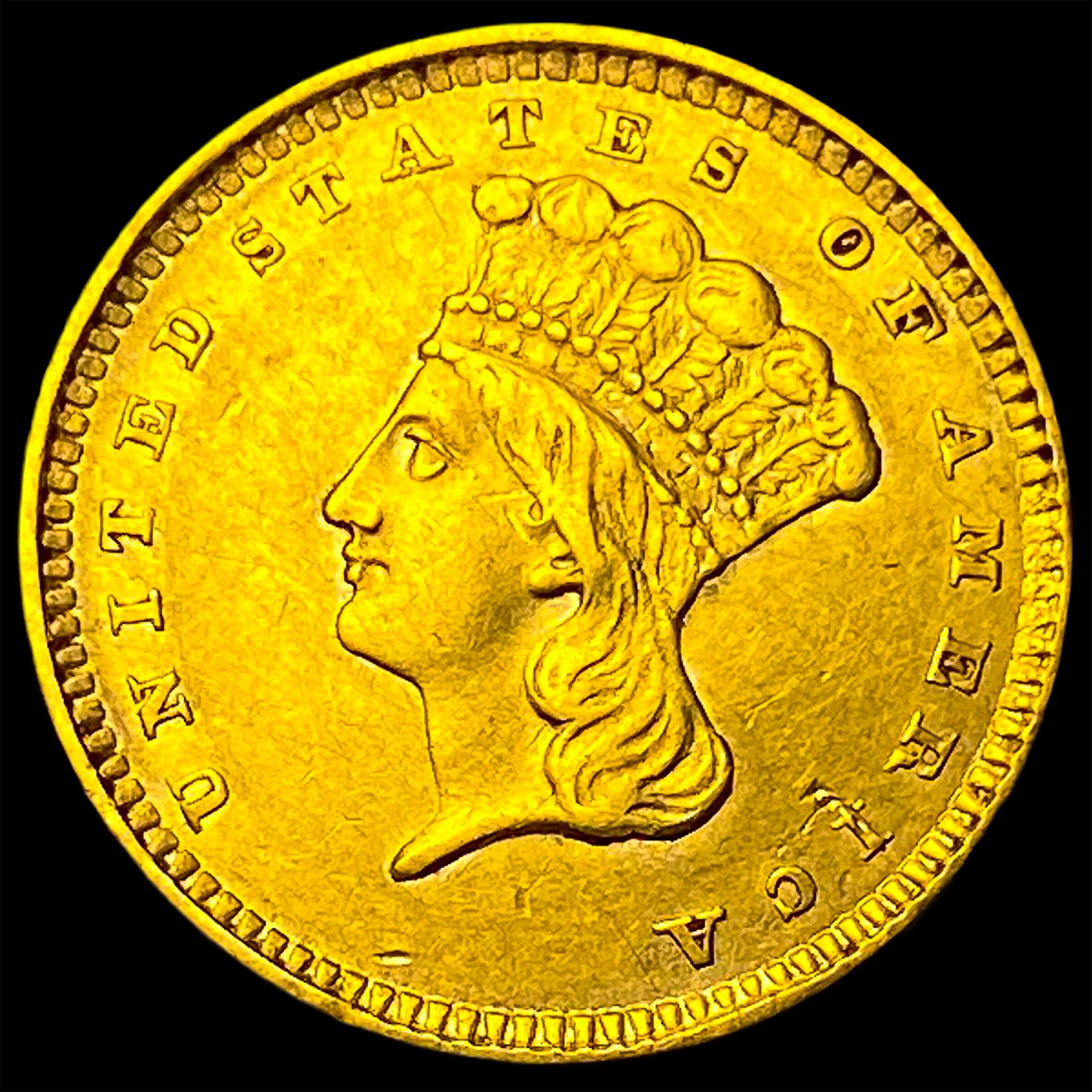 1857 Gold $1 Indian Head Type 3 CHOICE AU (1 of 2)