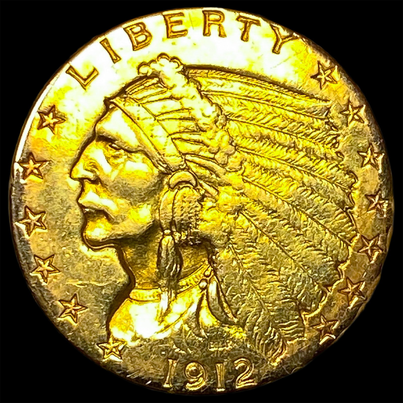 1912 Indian Head Gold $2.5 Quarter Eagle CLOSELY UNCIRCULATED (1 of 2)
