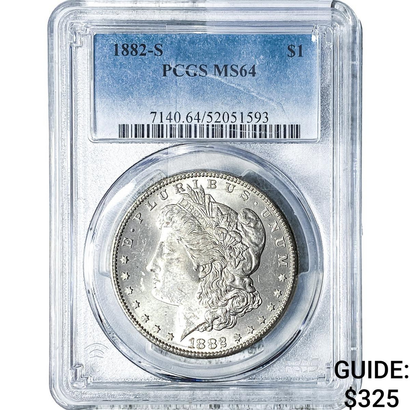 1882-S Morgan Silver Dollar PCGS MS64: 1882-S Morgan Silver Dollar PCGS MS64