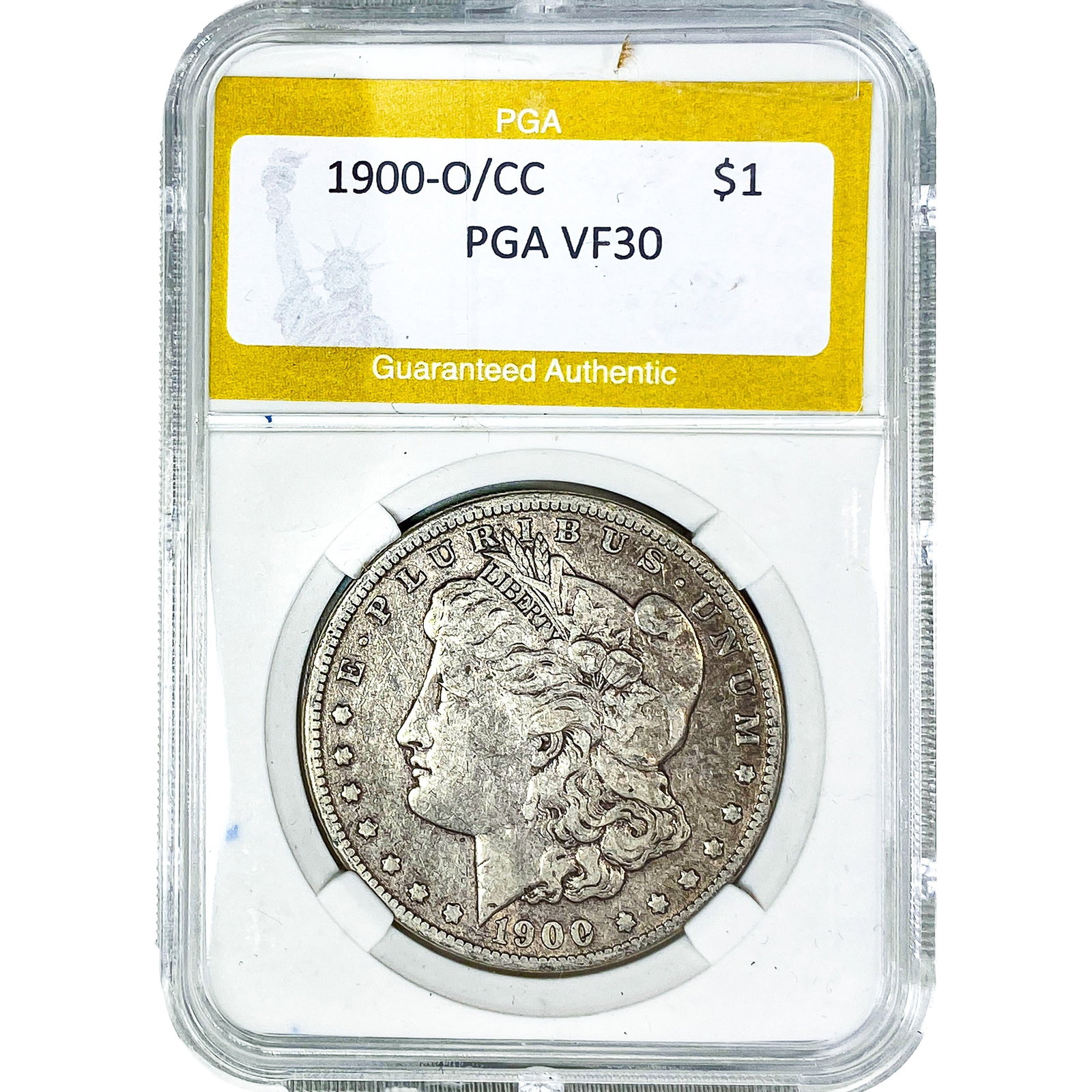 1900-O/CC Morgan Silver Dollar PGA VF30: 1900-O/CC Morgan Silver Dollar PGA VF30