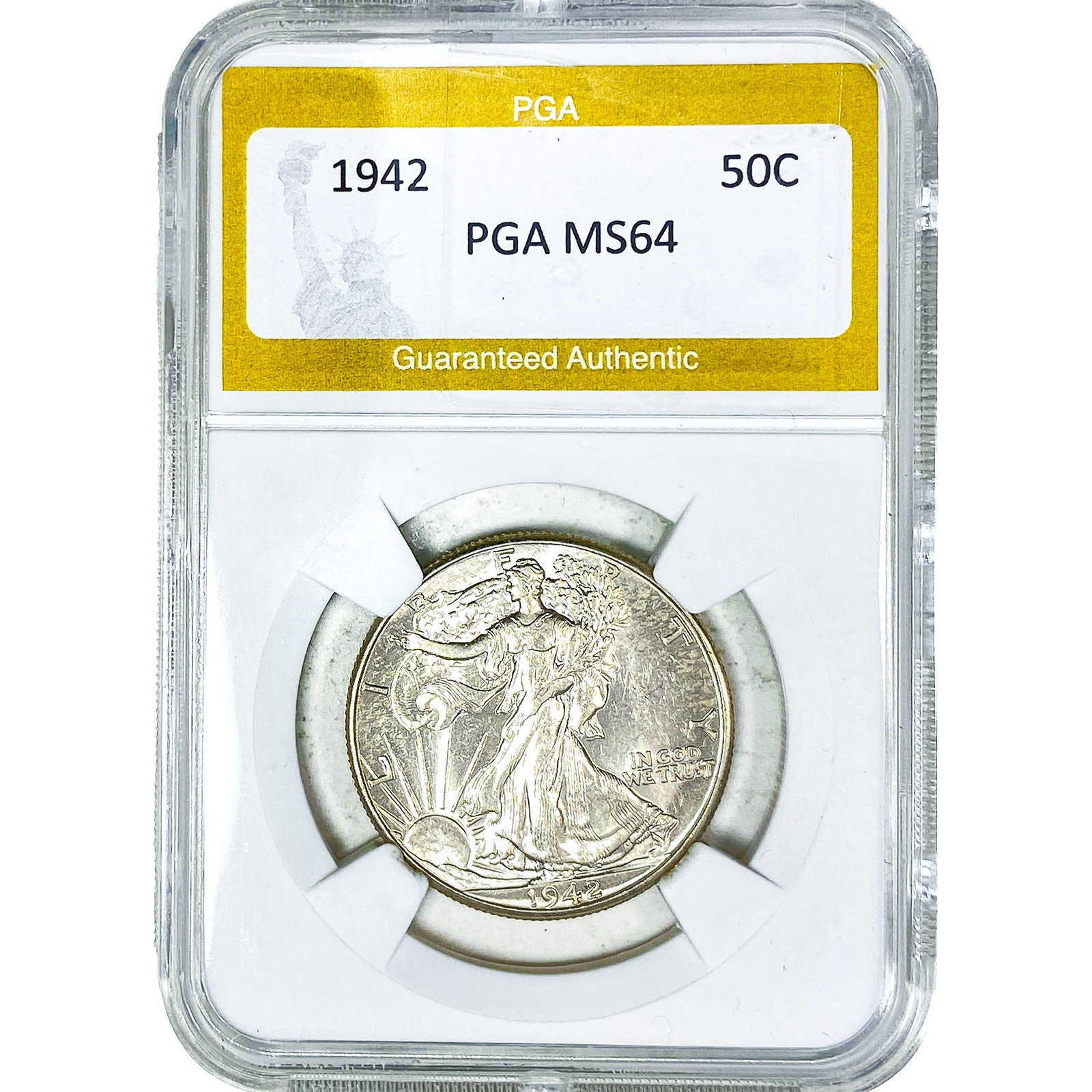 1942 Walking Liberty Half Dollar PGA MS64: 1942 Walking Liberty Half Dollar PGA MS64