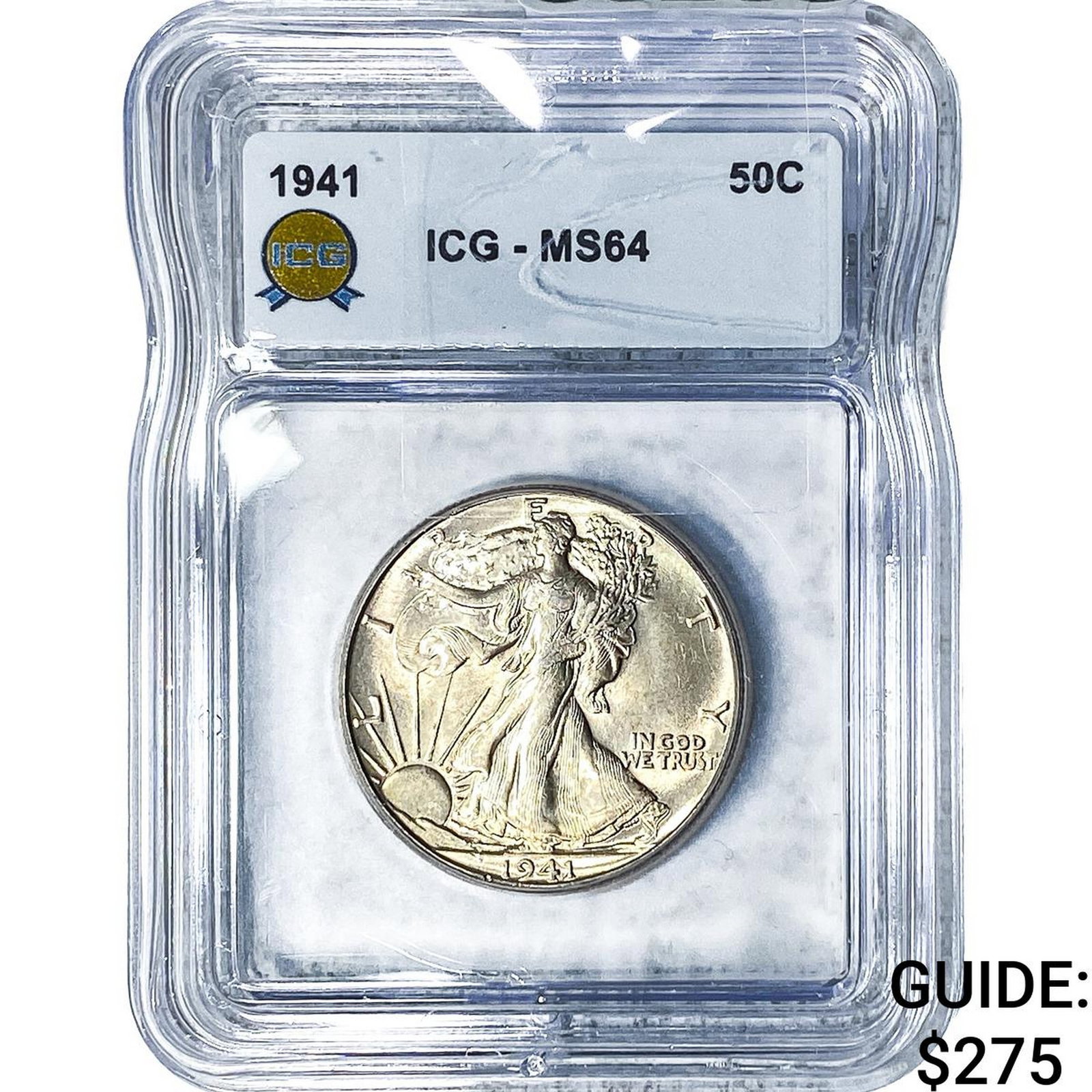 1941 Walking Liberty Half Dollar ICG MS64: 1941 Walking Liberty Half Dollar ICG MS64