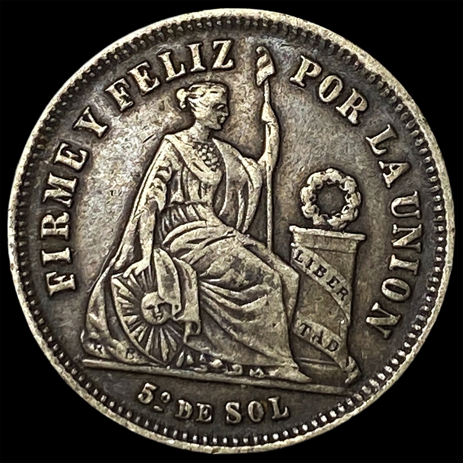 1869 Peru Silver 1/5 Sol (1 of 2)