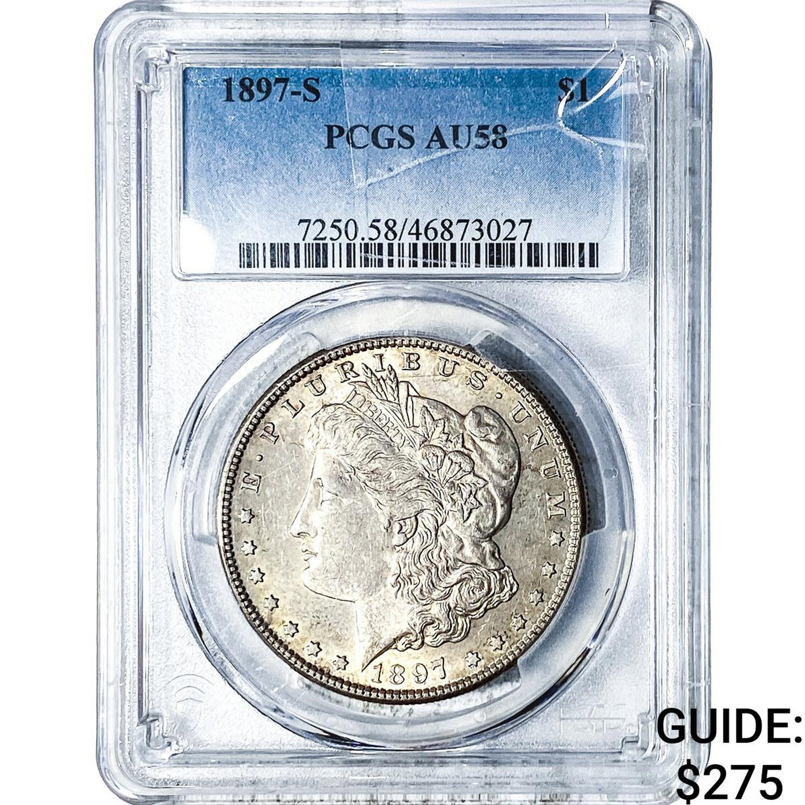 1897-S Morgan Silver Dollar PCGS AU58: 1897-S Morgan Silver Dollar PCGS AU58