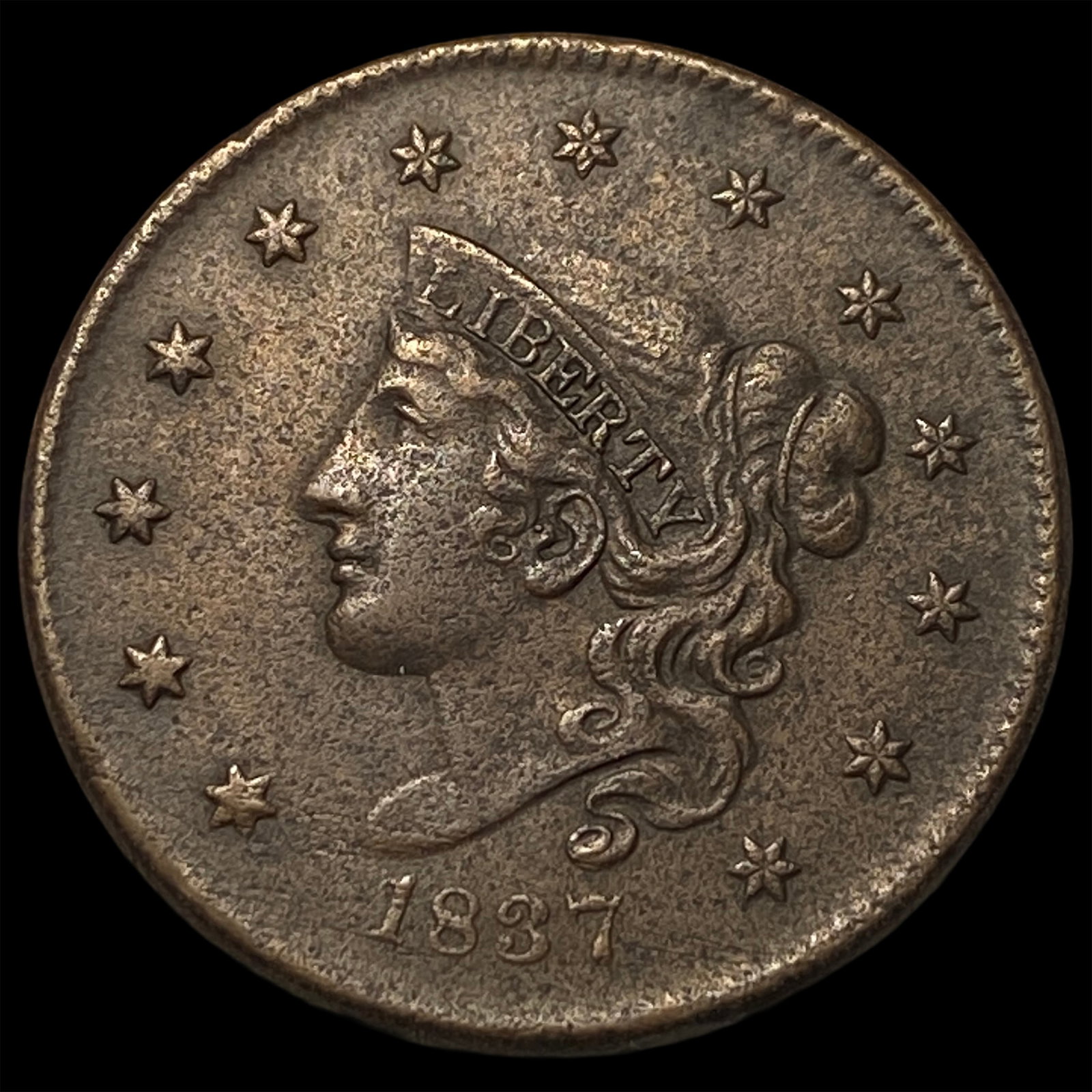 1837 Coronet Head Large Cent CLOSELY UNCIRCULATED (1 of 2)