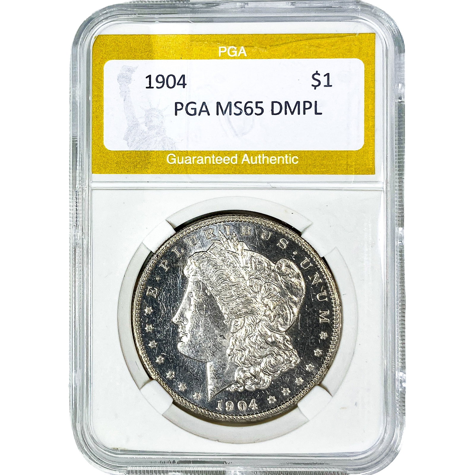 1904 Morgan Silver Dollar PGA MS65 DMPL: 1904 Morgan Silver Dollar PGA MS65 DMPL