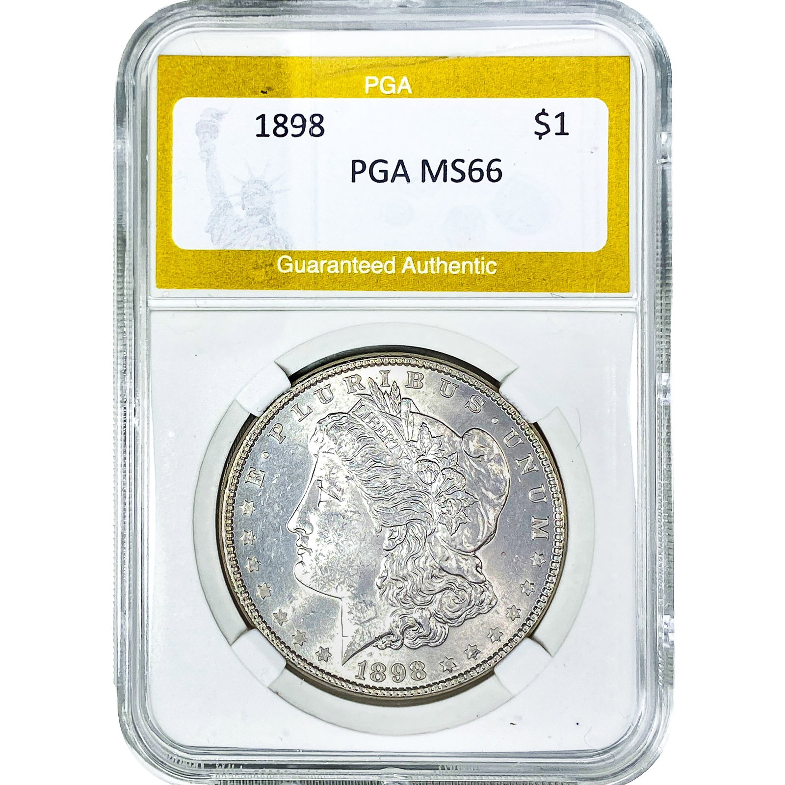 1898 Morgan Silver Dollar PGA MS66: 1898 Morgan Silver Dollar PGA MS66
