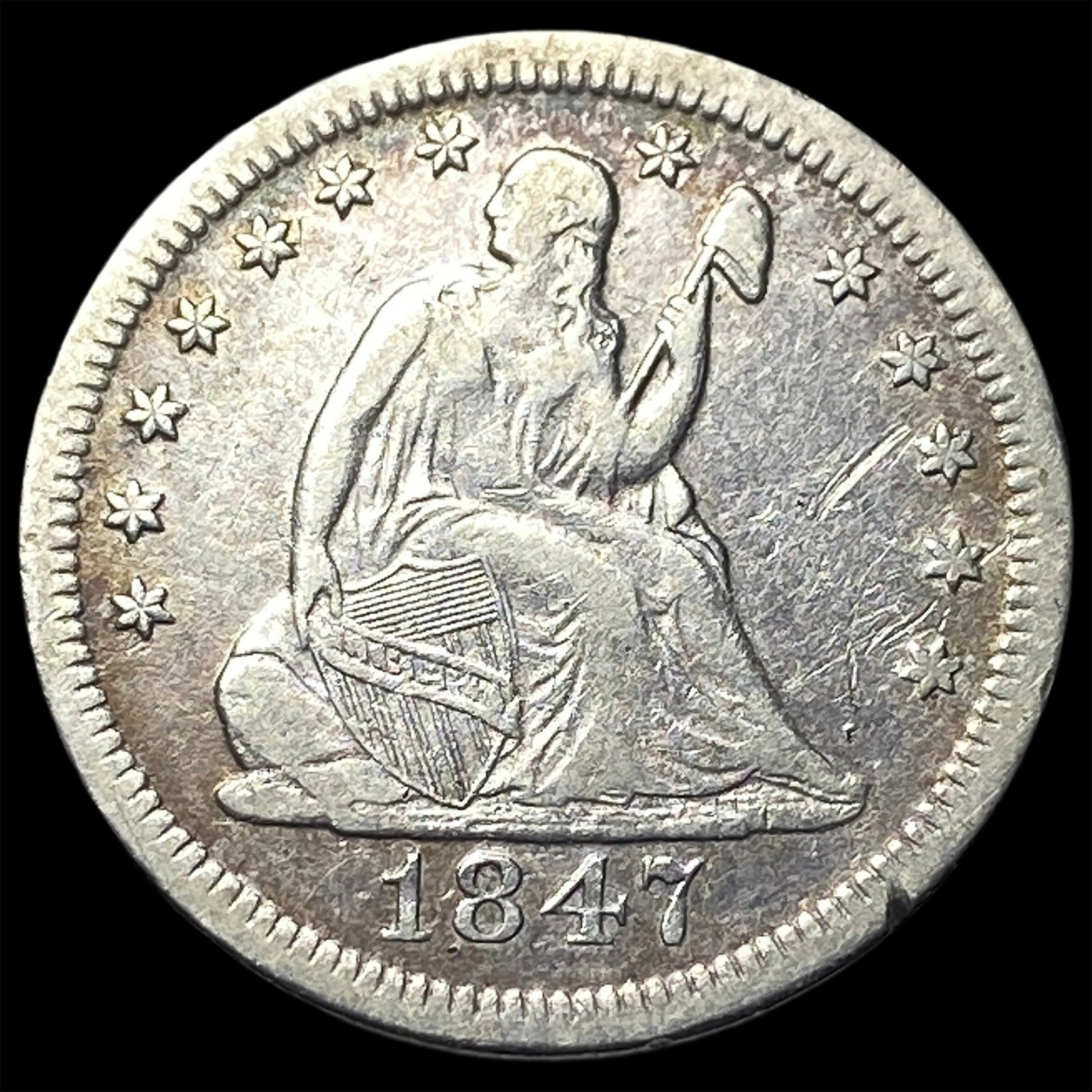 1847-O Silver Seated Liberty Quarter LIGHTLY CIRCULATED (1 of 2)