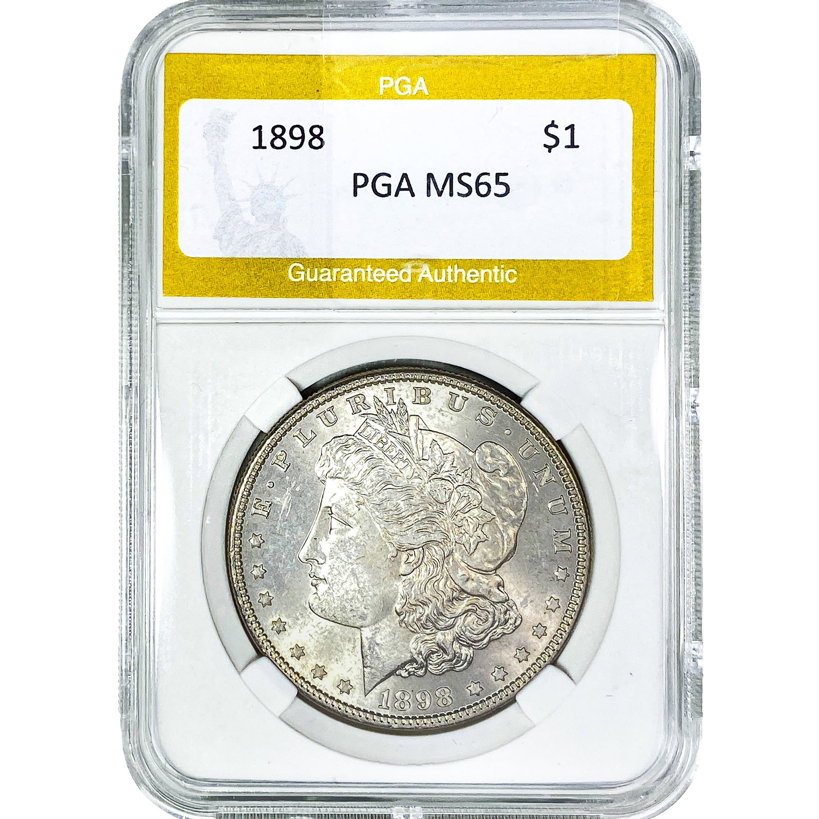 1898 Morgan Silver Dollar PGA MS65: 1898 Morgan Silver Dollar PGA MS65