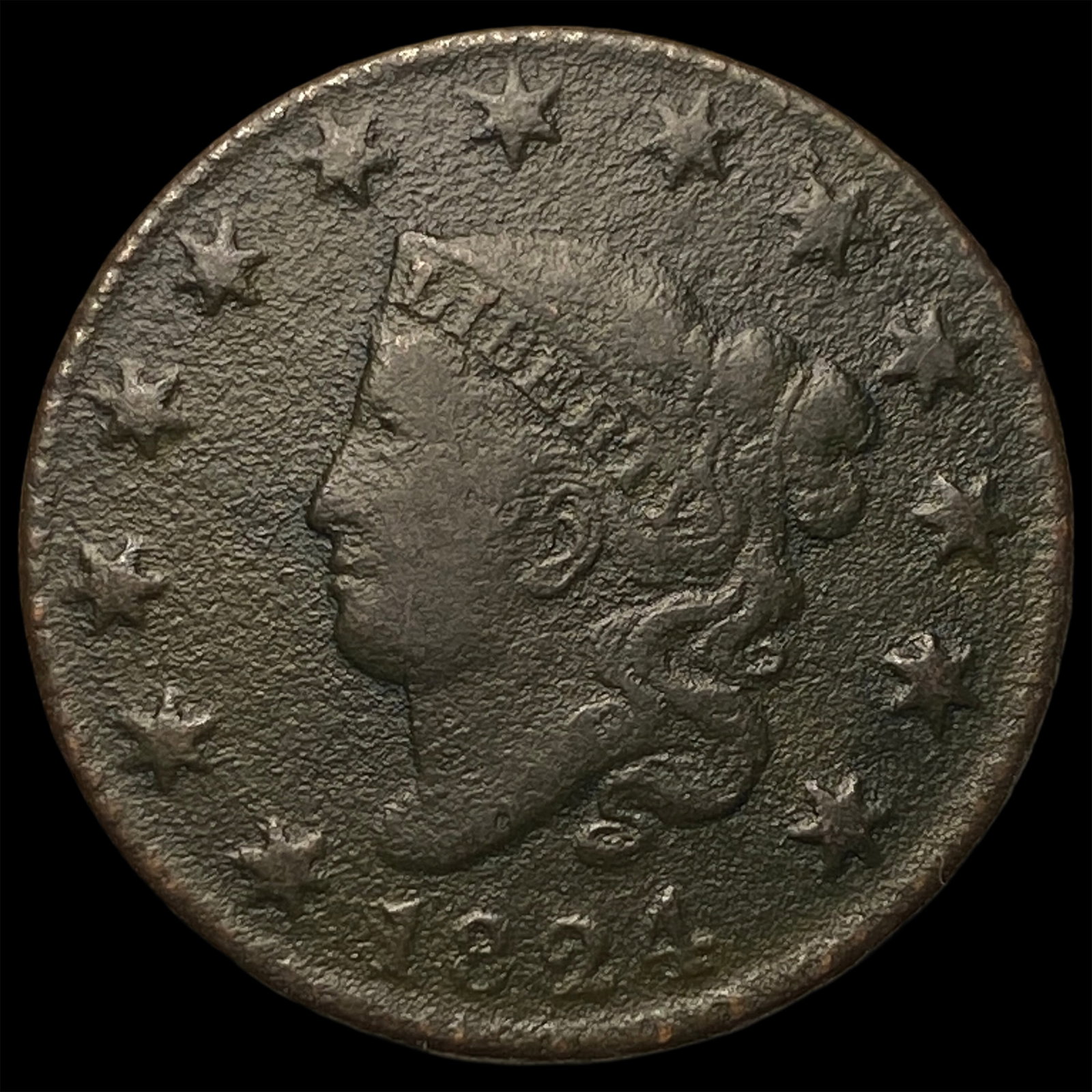 1824 Coronet Head Large Cent NEARLY UNCIRCULATED (1 of 2)