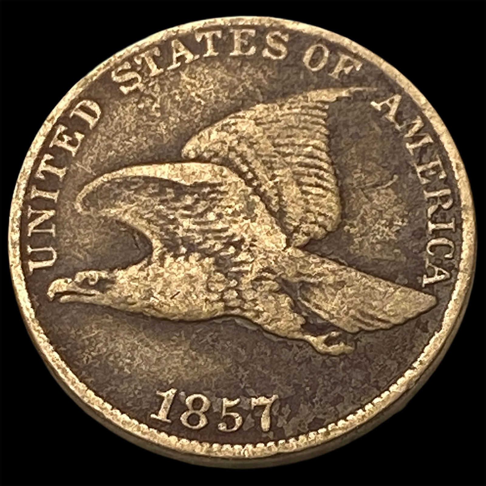 1857 Flying Eagle Cent NEARLY UNCIRCULATED: 1857 Flying Eagle Cent NEARLY UNCIRCULATED