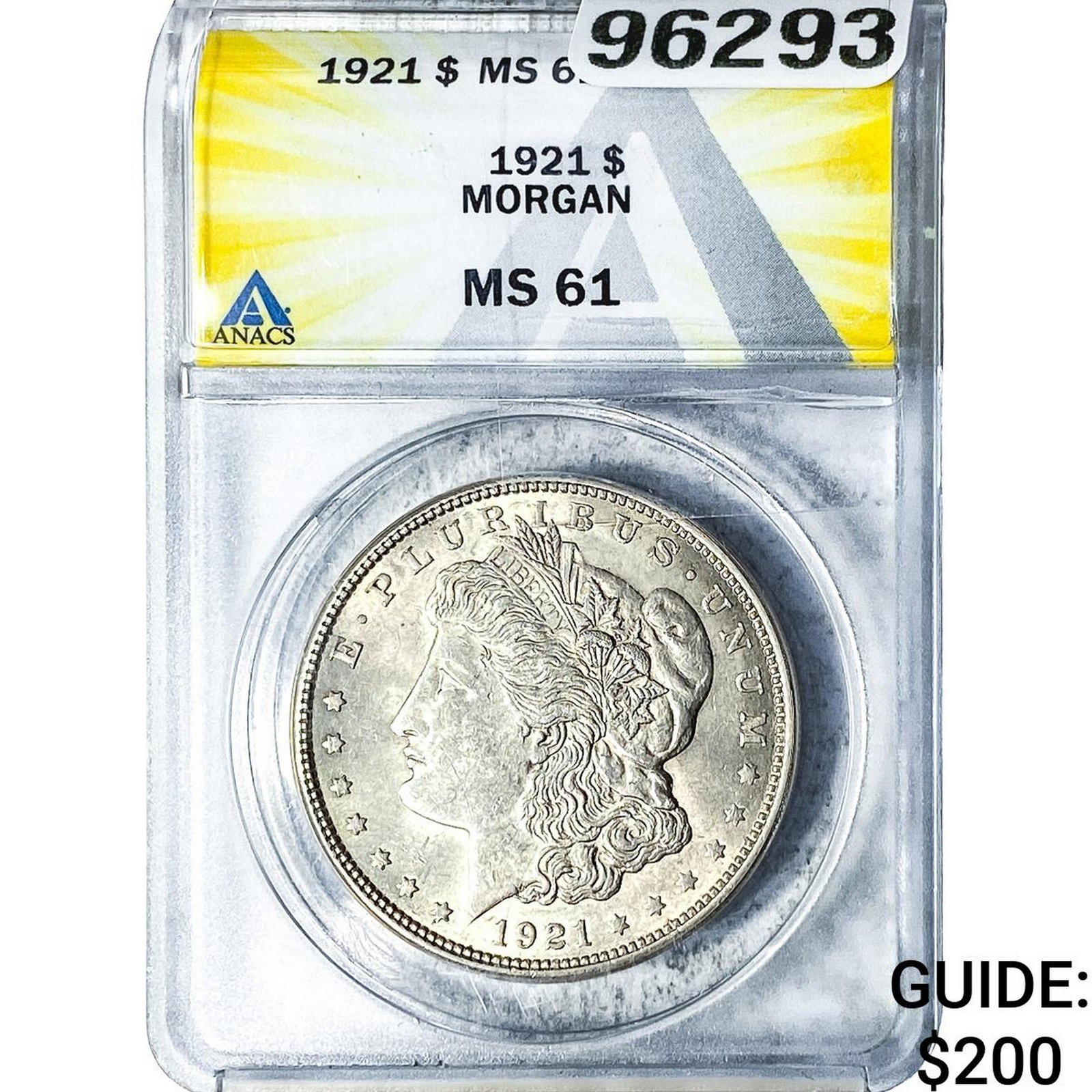1921 Morgan Silver Dollar ANACS MS61: 1921 Morgan Silver Dollar ANACS MS61